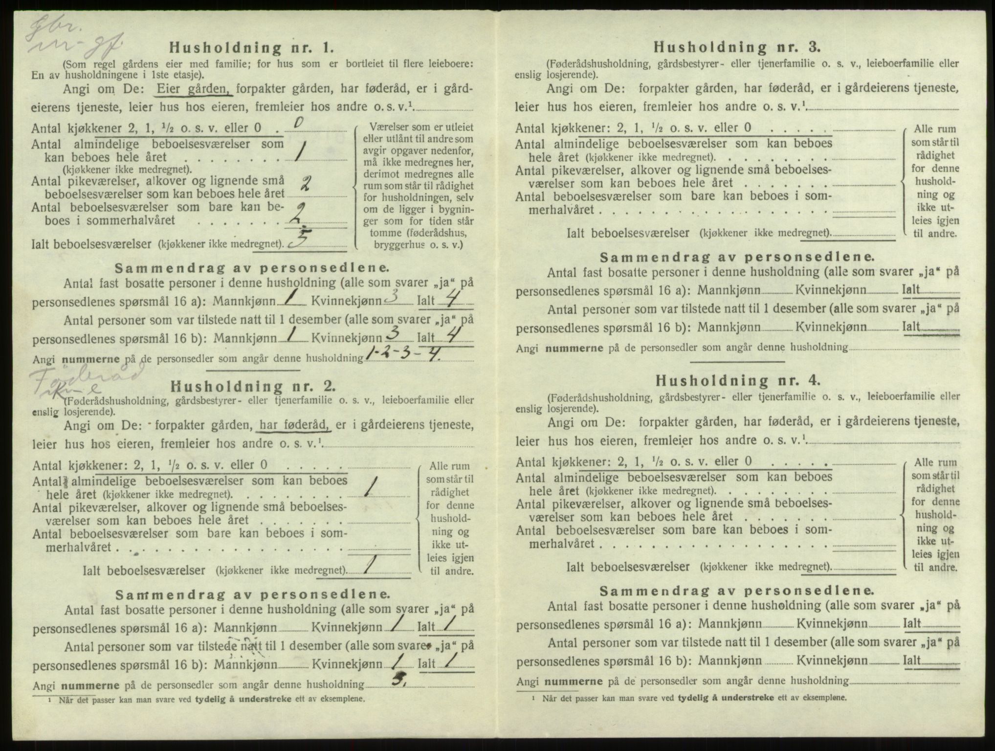 SAB, 1920 census for Innvik, 1920, p. 891