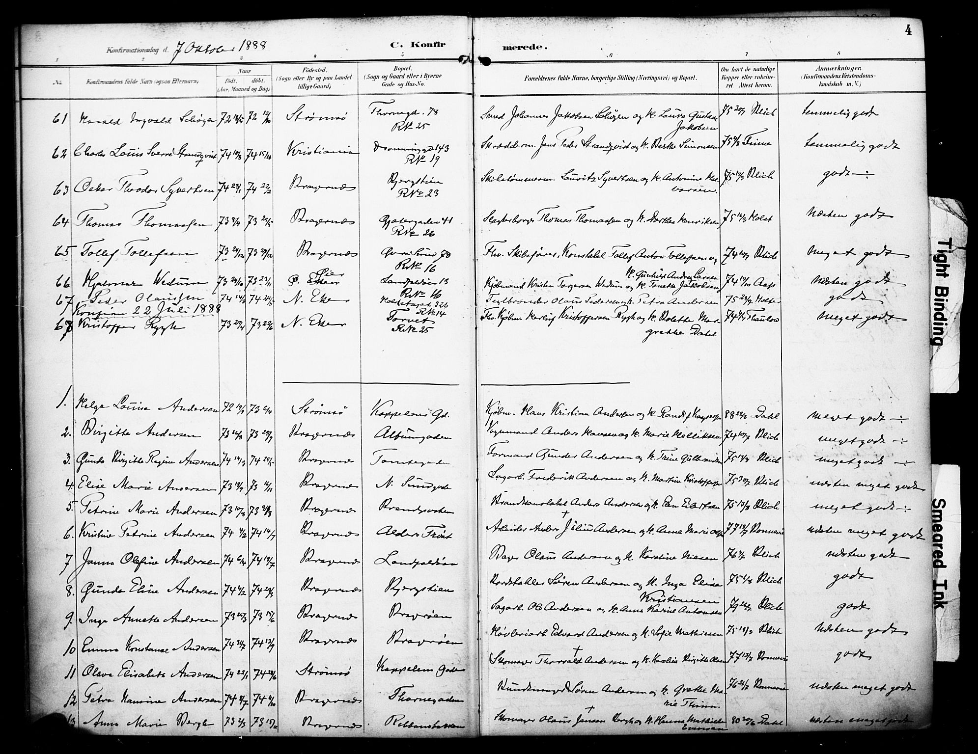 Bragernes kirkebøker, AV/SAKO-A-6/F/Fc/L0006: Parish register (official) no. III 6, 1888-1899, p. 4