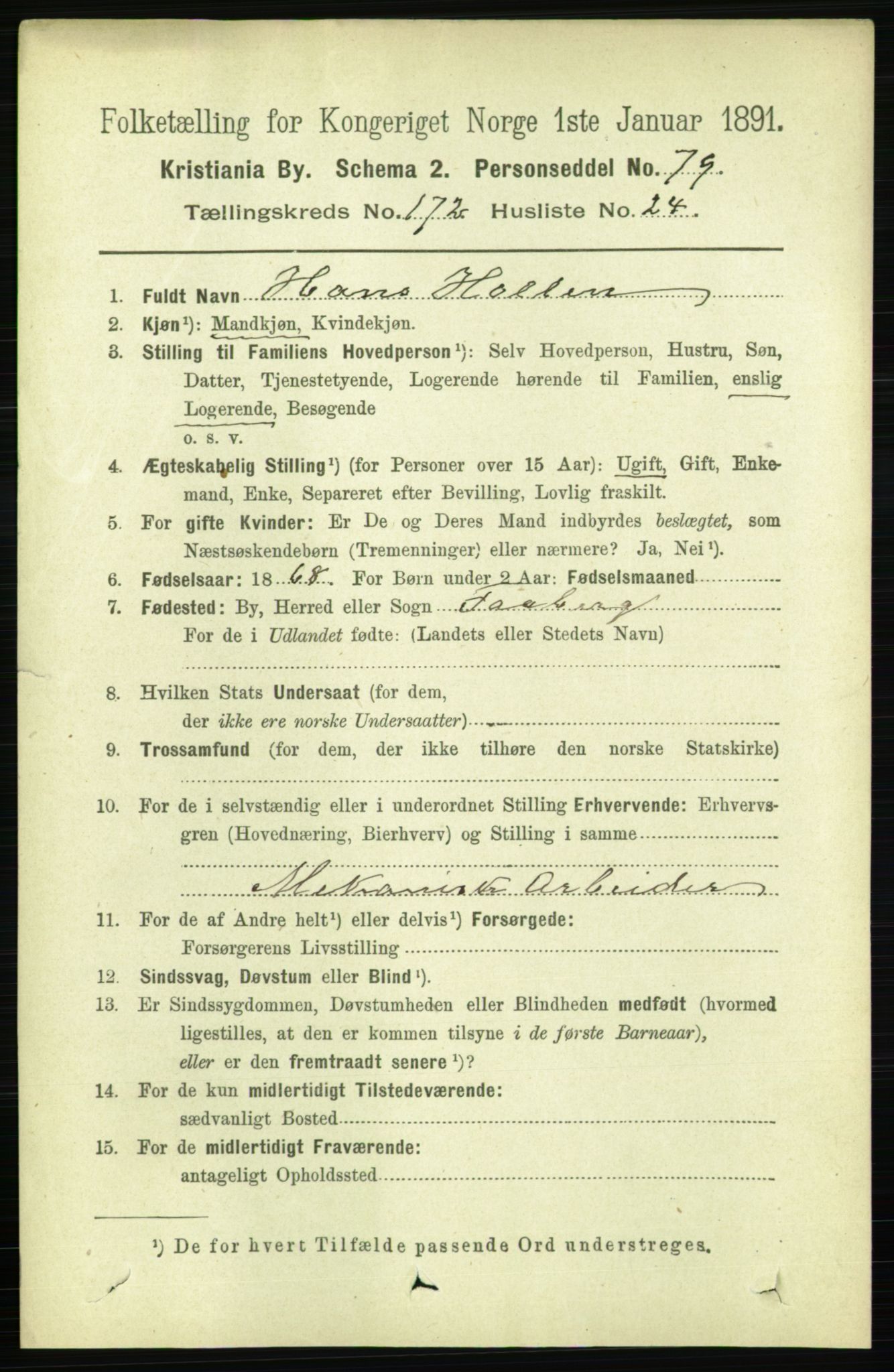 RA, 1891 census for 0301 Kristiania, 1891, p. 102715