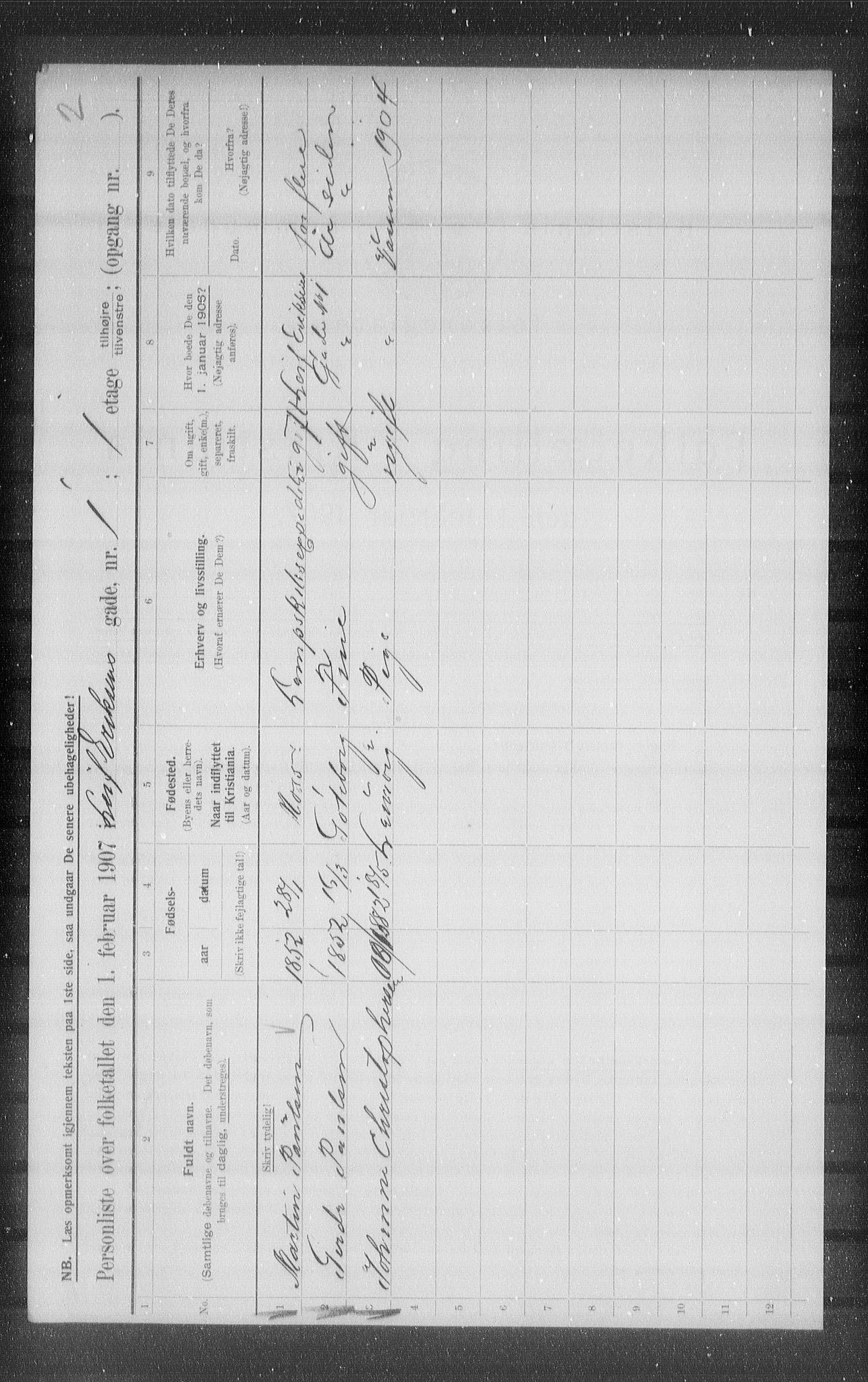 OBA, Municipal Census 1907 for Kristiania, 1907, p. 29331