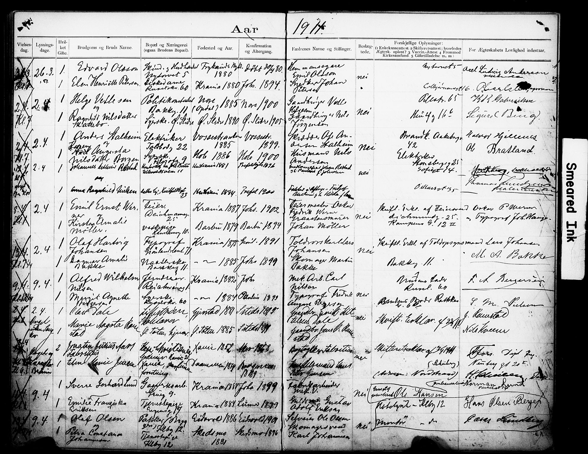 Johannes prestekontor Kirkebøker, AV/SAO-A-10852/H/Ha/L0004: Banns register no. 4, 1900-1912