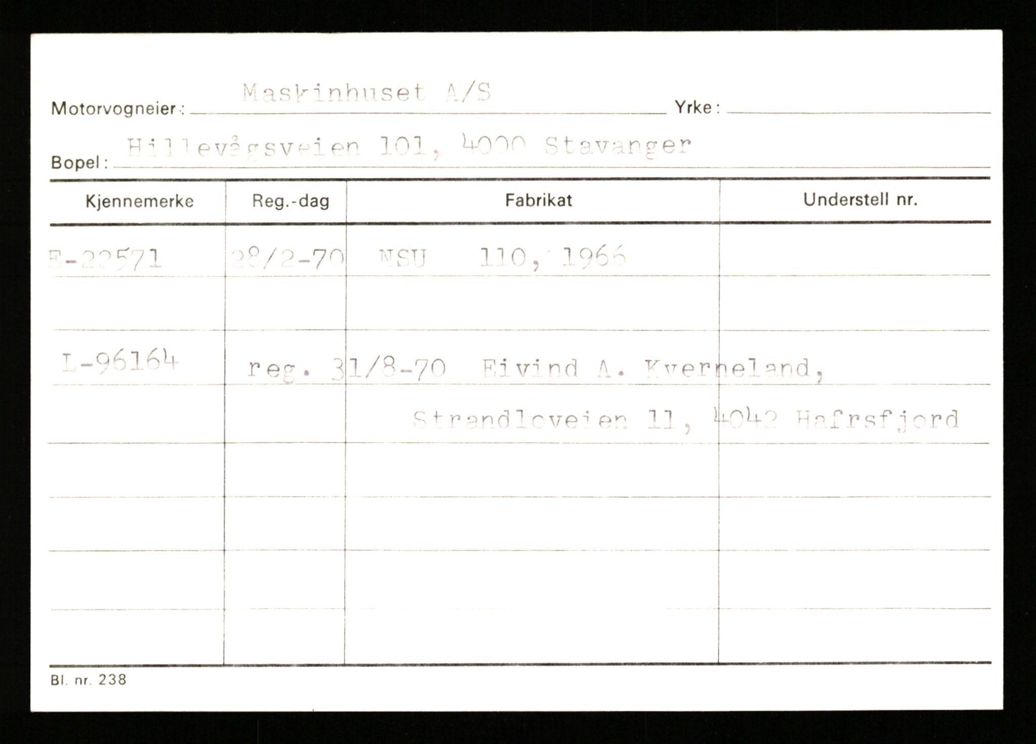 Stavanger trafikkstasjon, AV/SAST-A-101942/0/G/L0004: Registreringsnummer: 15497 - 22957, 1930-1971, p. 3039