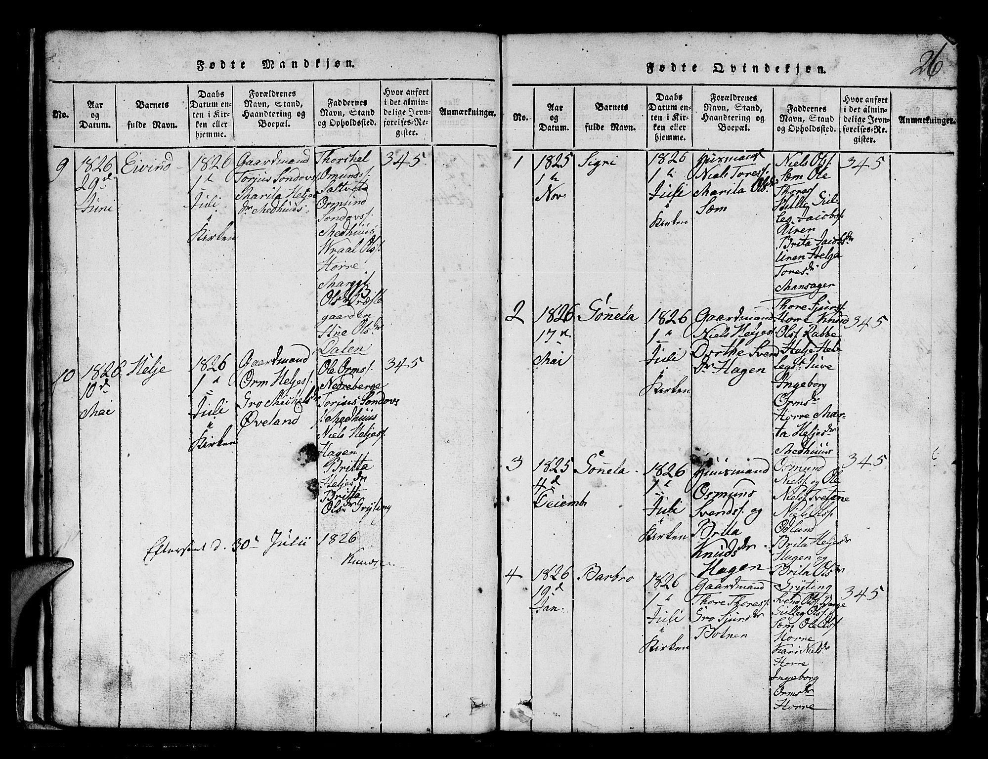 Røldal sokneprestembete, SAB/A-100247: Parish register (copy) no. A 1, 1817-1860, p. 26