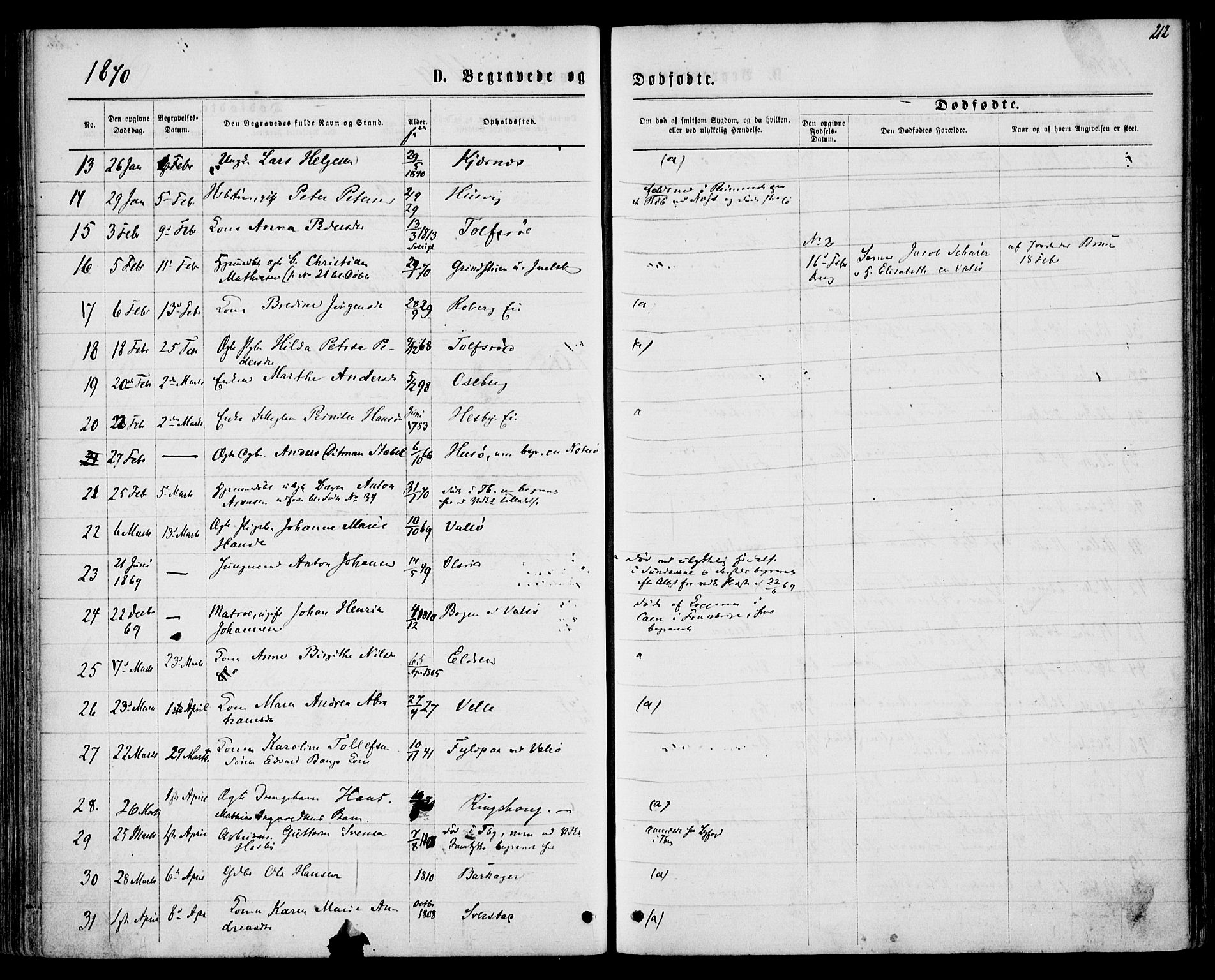 Sem kirkebøker, AV/SAKO-A-5/F/Fa/L0008: Parish register (official) no. I 8, 1866-1873, p. 212