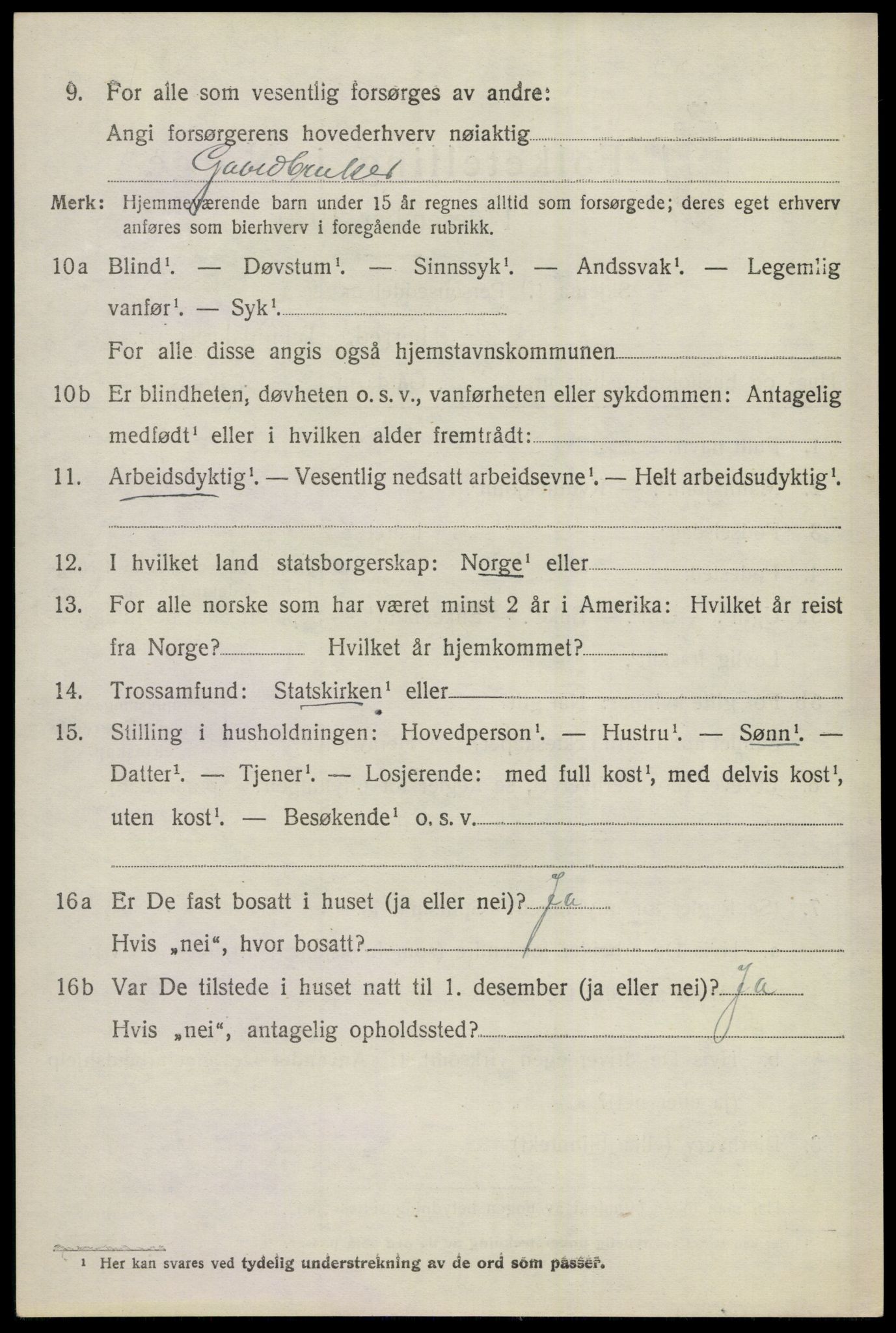 SAKO, 1920 census for Gol, 1920, p. 2209