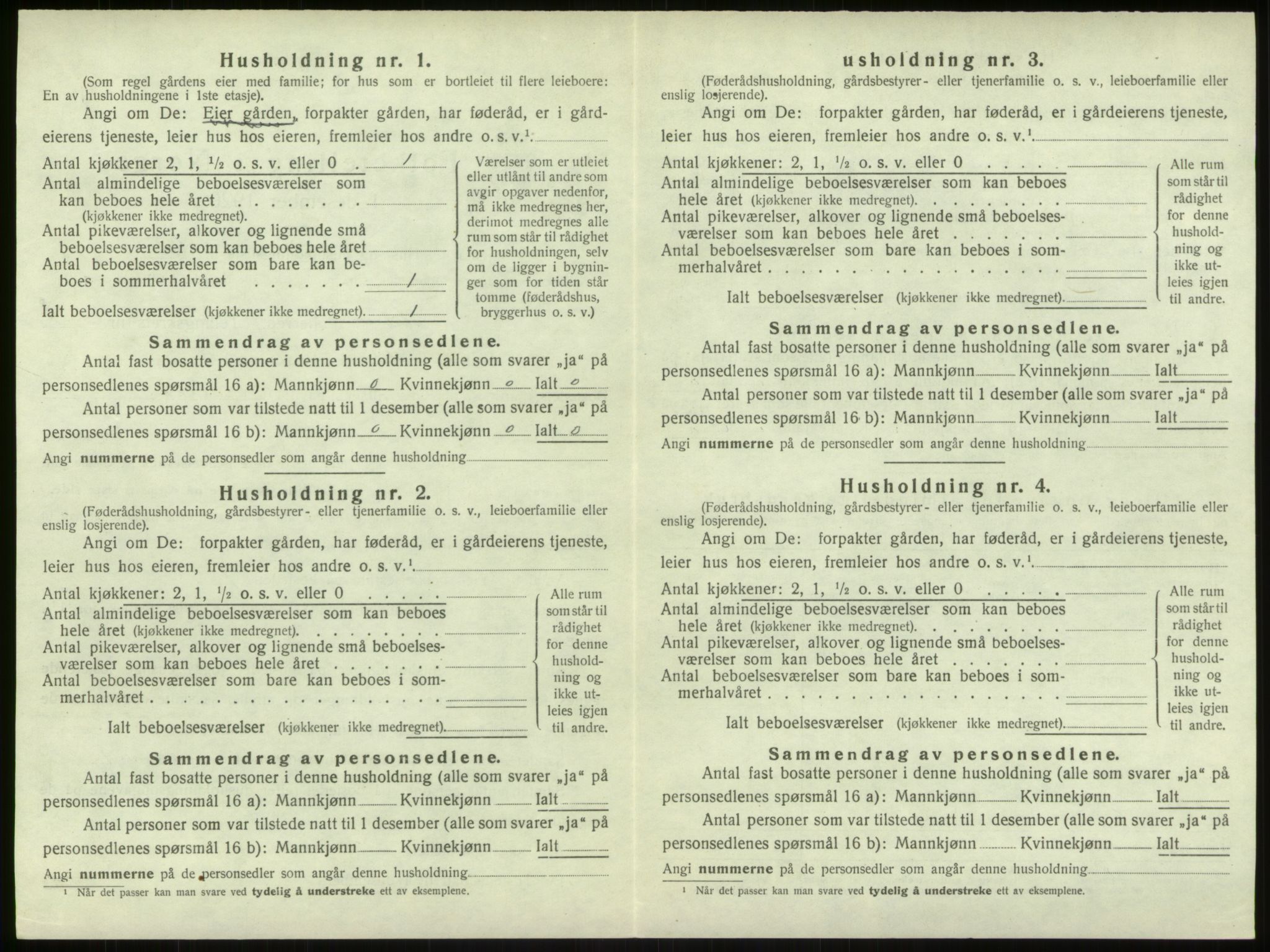 SAB, 1920 census for Haus, 1920, p. 244