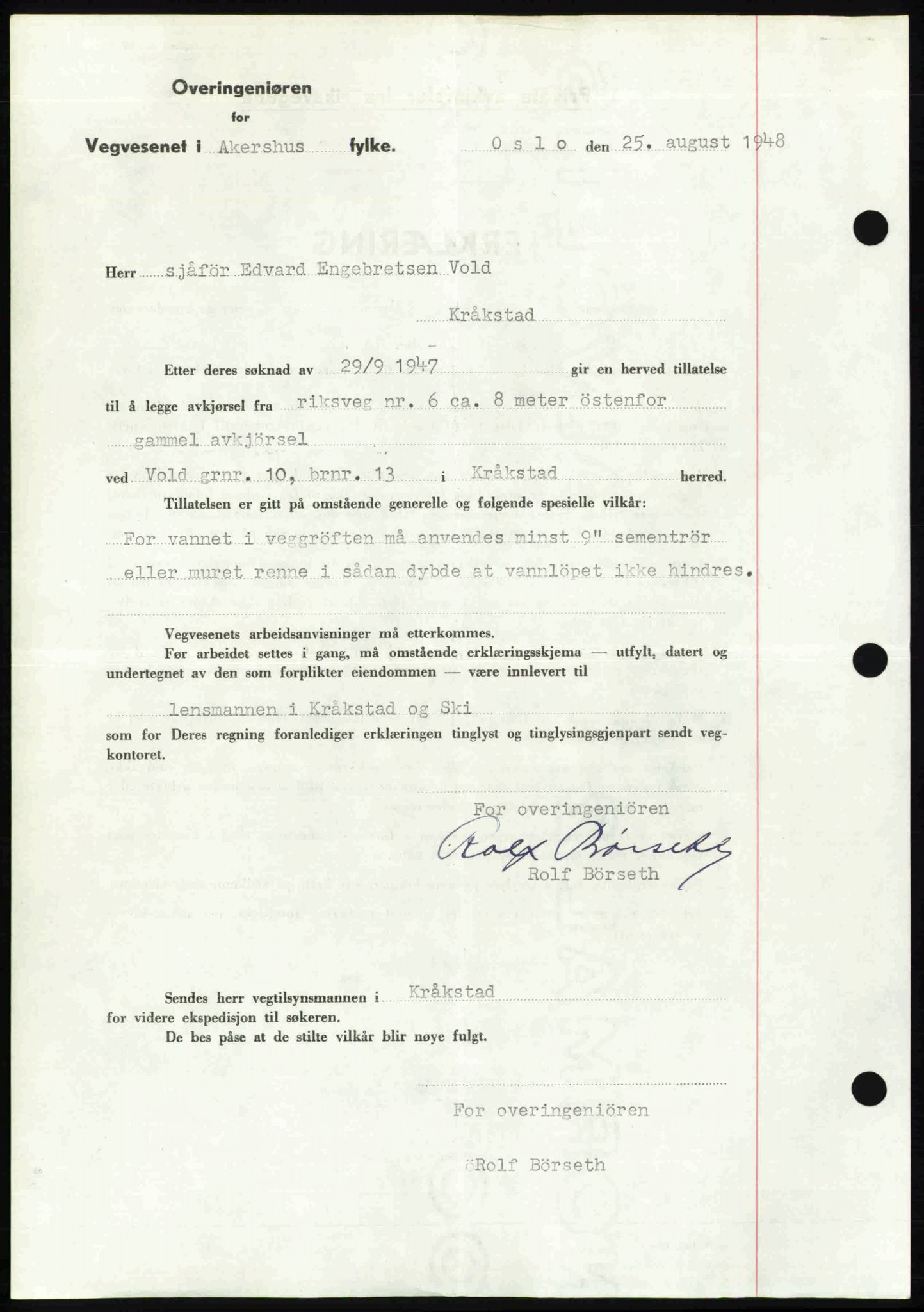 Follo sorenskriveri, SAO/A-10274/G/Ga/Gaa/L0085: Mortgage book no. I 85, 1948-1948, Diary no: : 3248/1948
