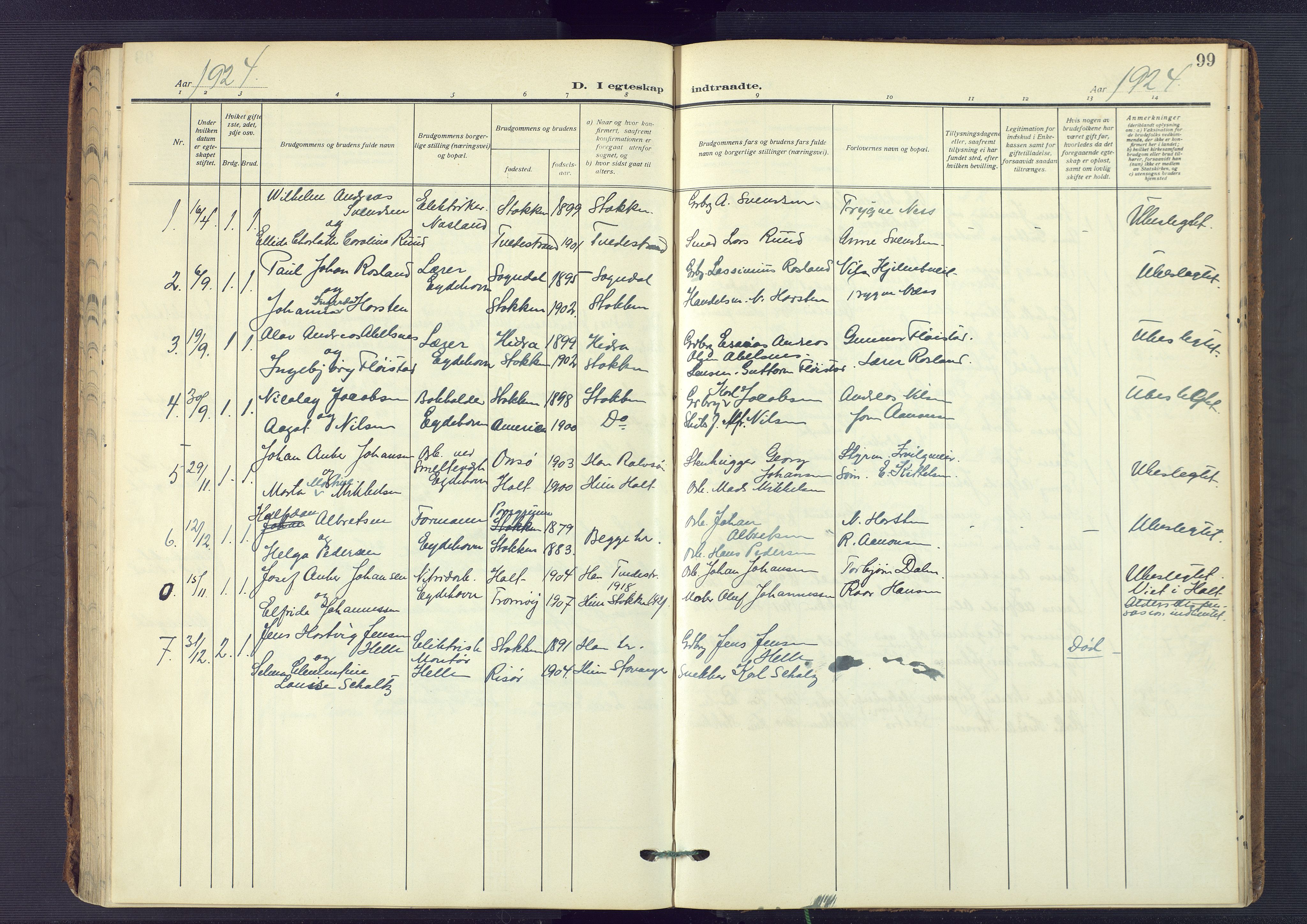 Austre Moland sokneprestkontor, SAK/1111-0001/F/Fa/Fab/L0003: Parish register (official) no. A 3, 1914-1927, p. 99