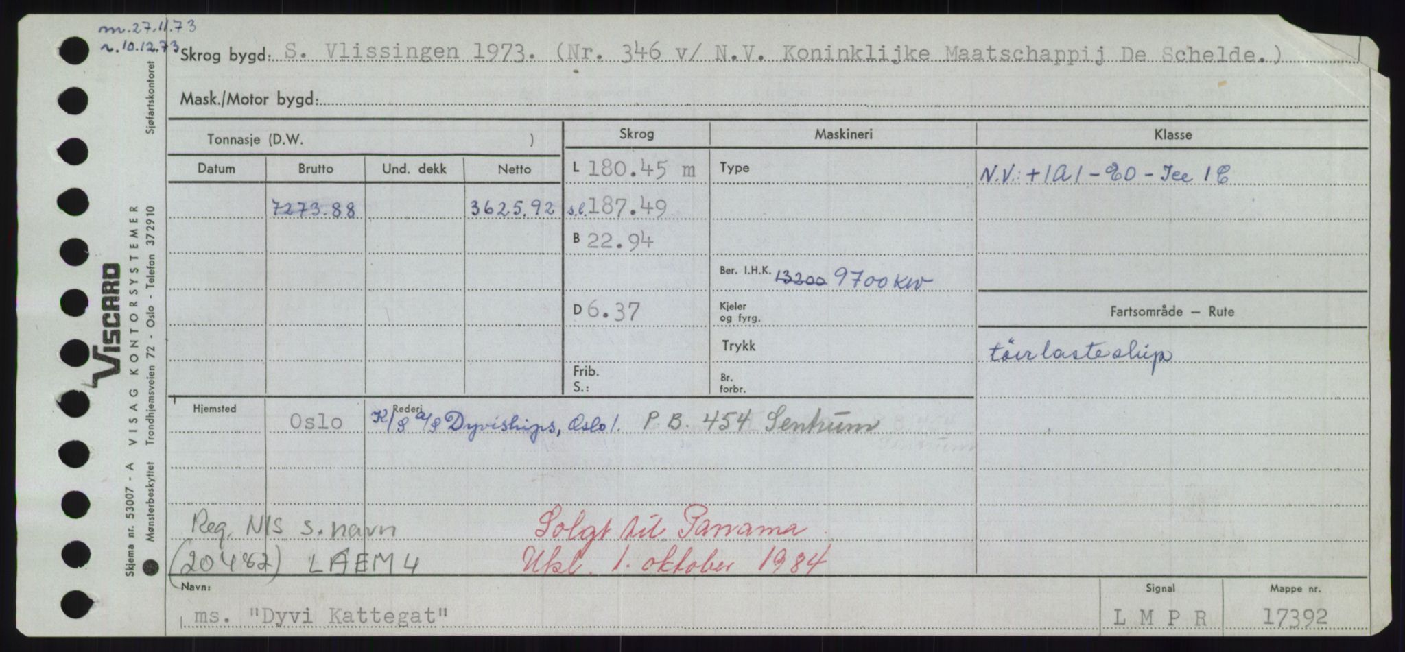 Sjøfartsdirektoratet med forløpere, Skipsmålingen, RA/S-1627/H/Hd/L0008: Fartøy, C-D, p. 739