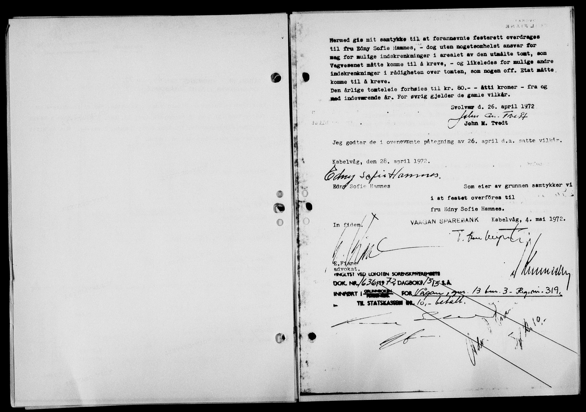 Lofoten sorenskriveri, AV/SAT-A-0017/1/2/2C/L0015a: Mortgage book no. 15a, 1946-1947, Diary no: : 235/1947