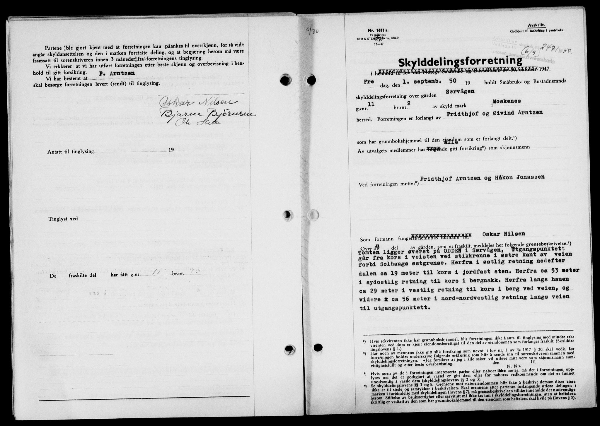 Lofoten sorenskriveri, SAT/A-0017/1/2/2C/L0024a: Mortgage book no. 24a, 1950-1950, Diary no: : 2471/1950