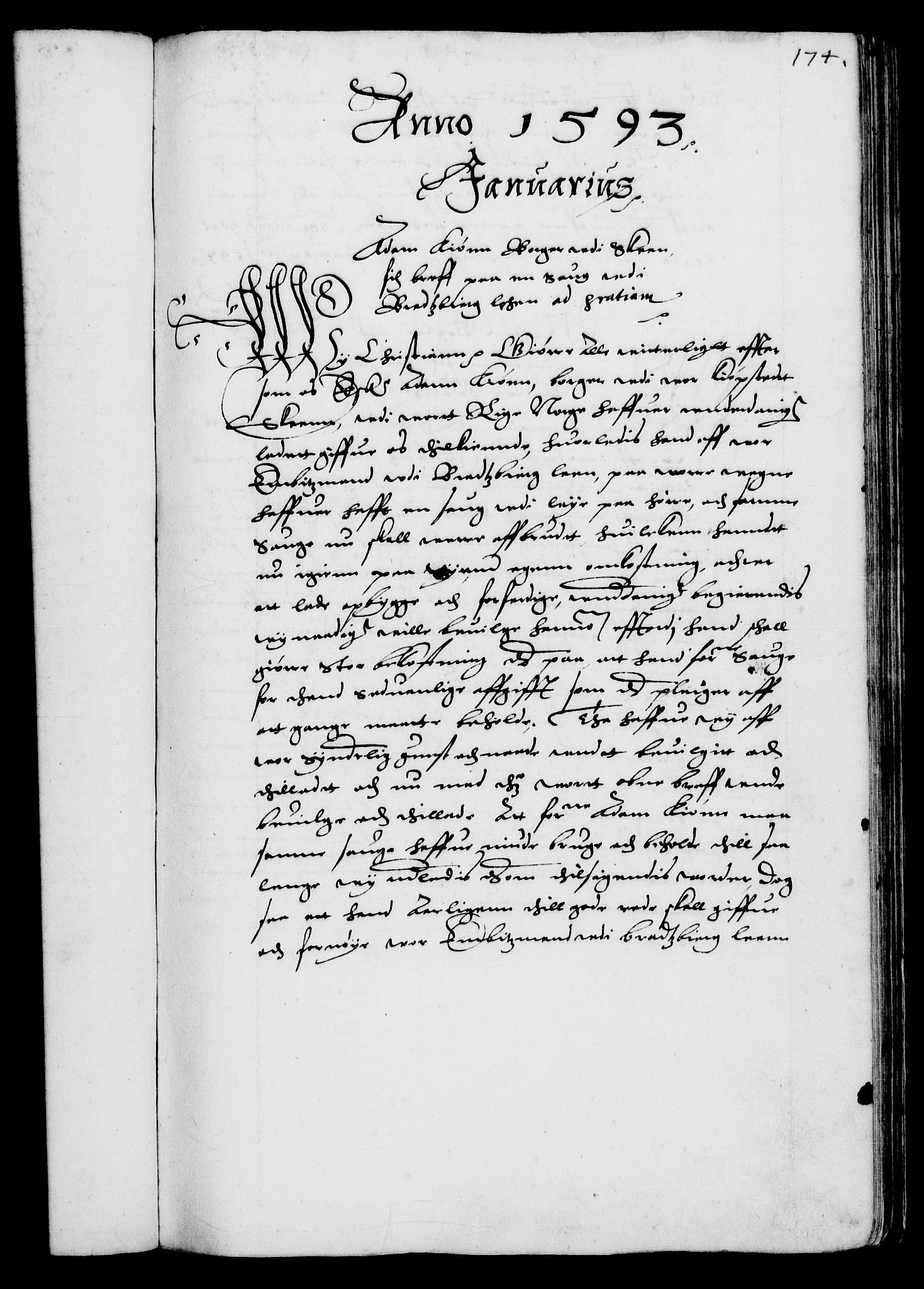 Danske Kanselli 1572-1799, RA/EA-3023/F/Fc/Fca/Fcaa/L0002: Norske registre (mikrofilm), 1588-1596, p. 174a