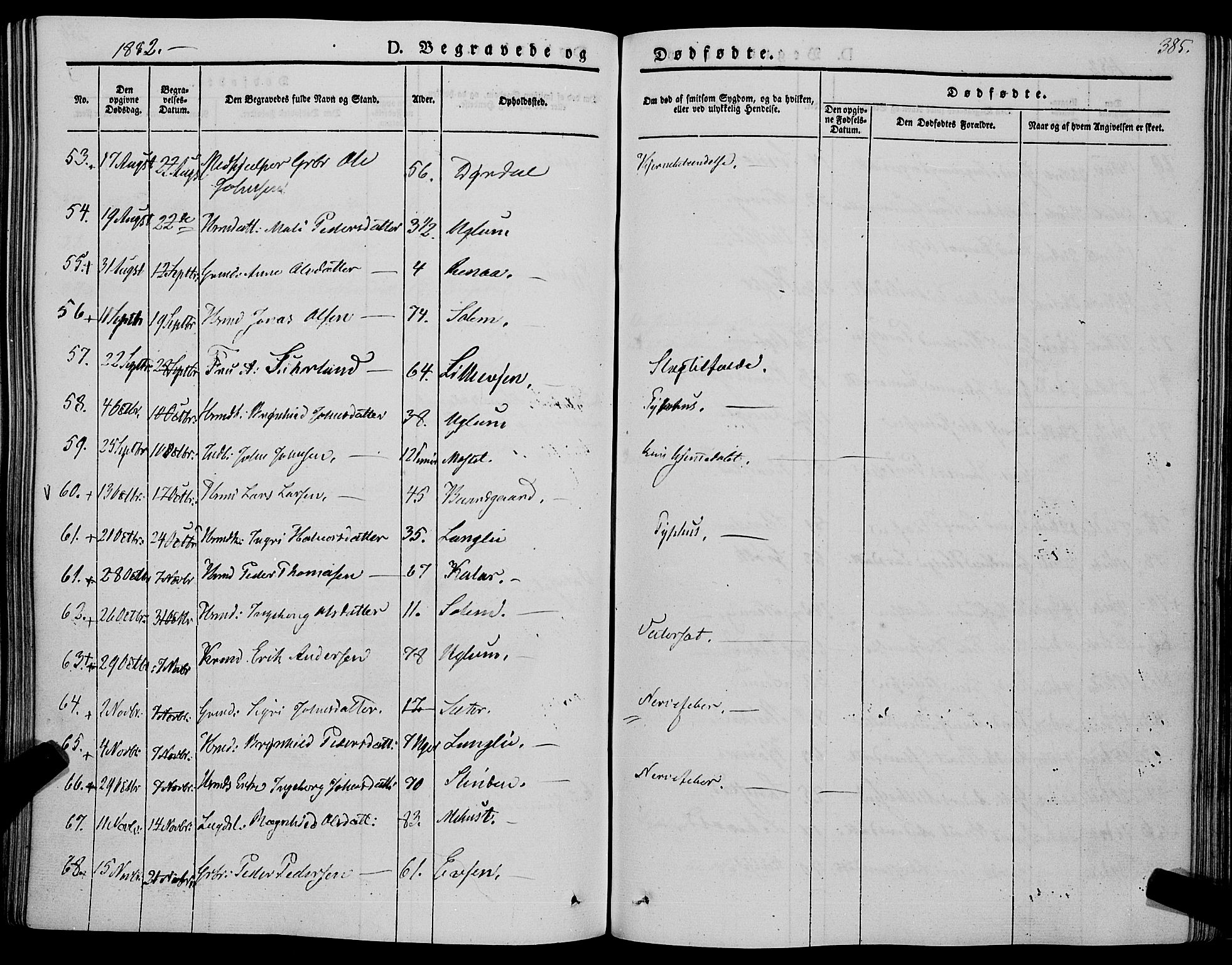 Ministerialprotokoller, klokkerbøker og fødselsregistre - Sør-Trøndelag, AV/SAT-A-1456/695/L1145: Parish register (official) no. 695A06 /1, 1843-1859, p. 385