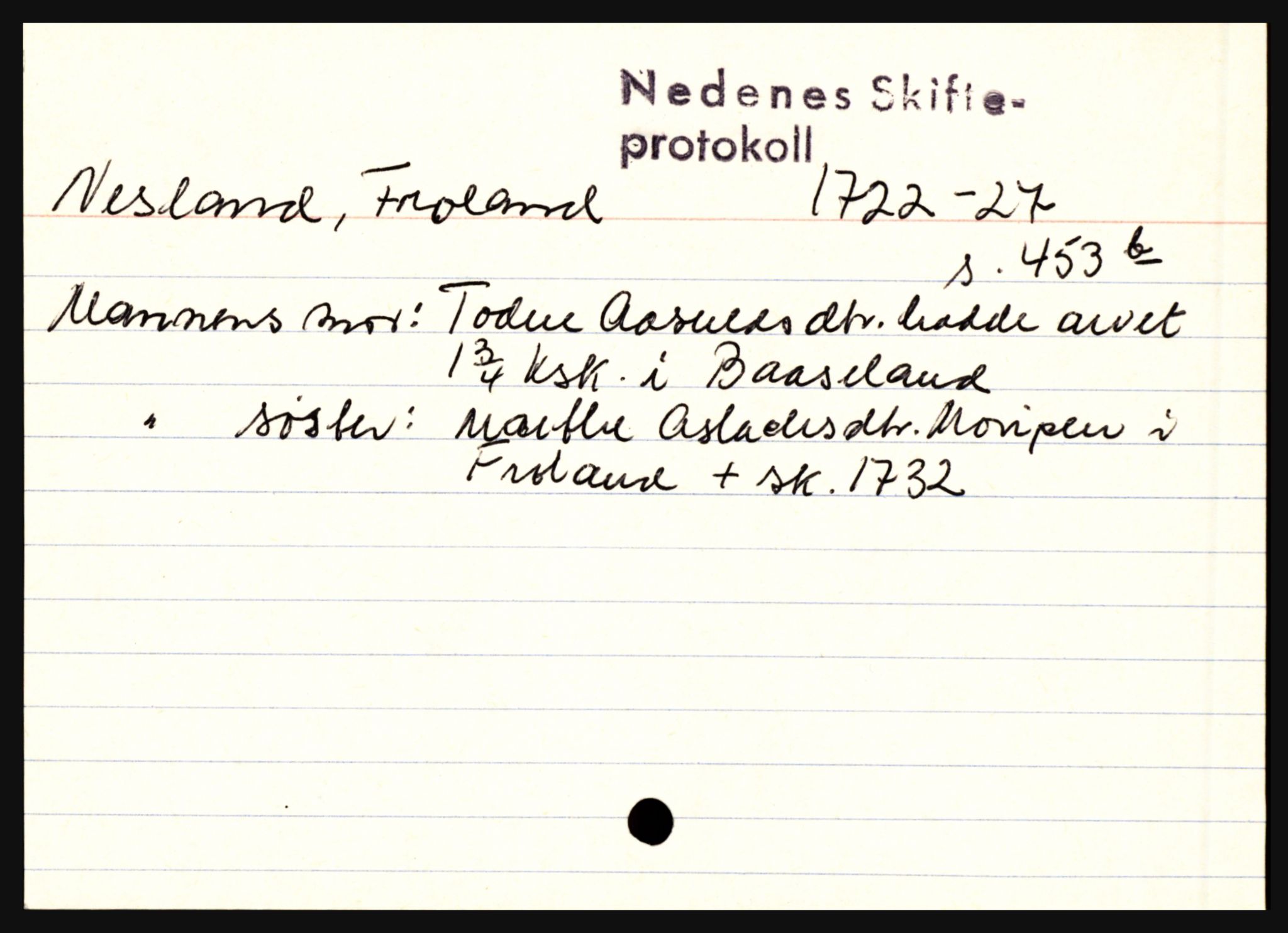 Nedenes sorenskriveri før 1824, AV/SAK-1221-0007/H, p. 22161