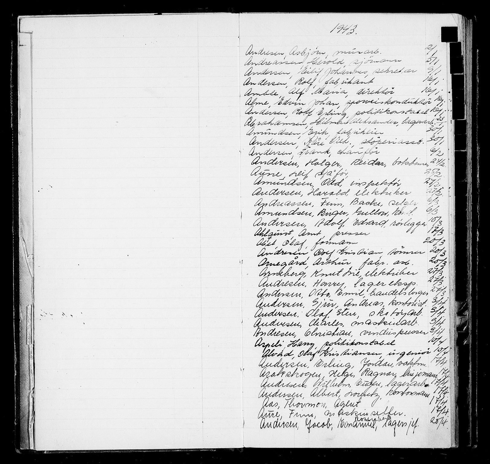 Oslo byfogd avd. I, AV/SAO-A-10220/L/La/L0006: Vigselsregister, 1943-1946, p. 6