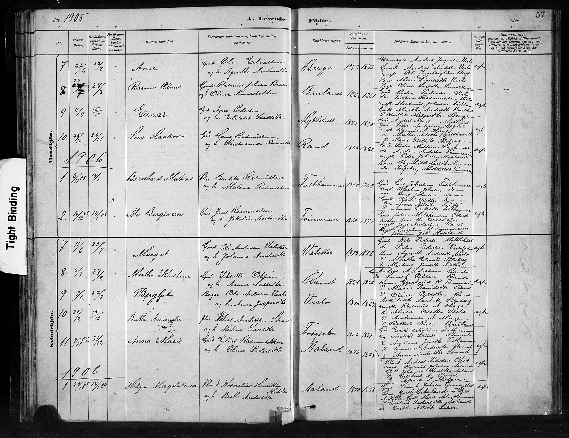 Innvik sokneprestembete, SAB/A-80501: Parish register (copy) no. C 3, 1883-1911, p. 57
