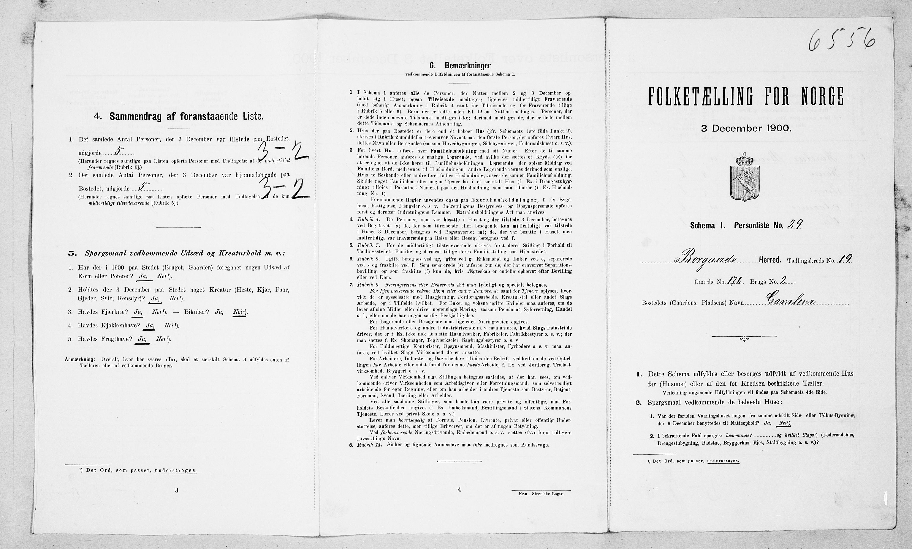 SAT, 1900 census for Borgund, 1900, p. 1937