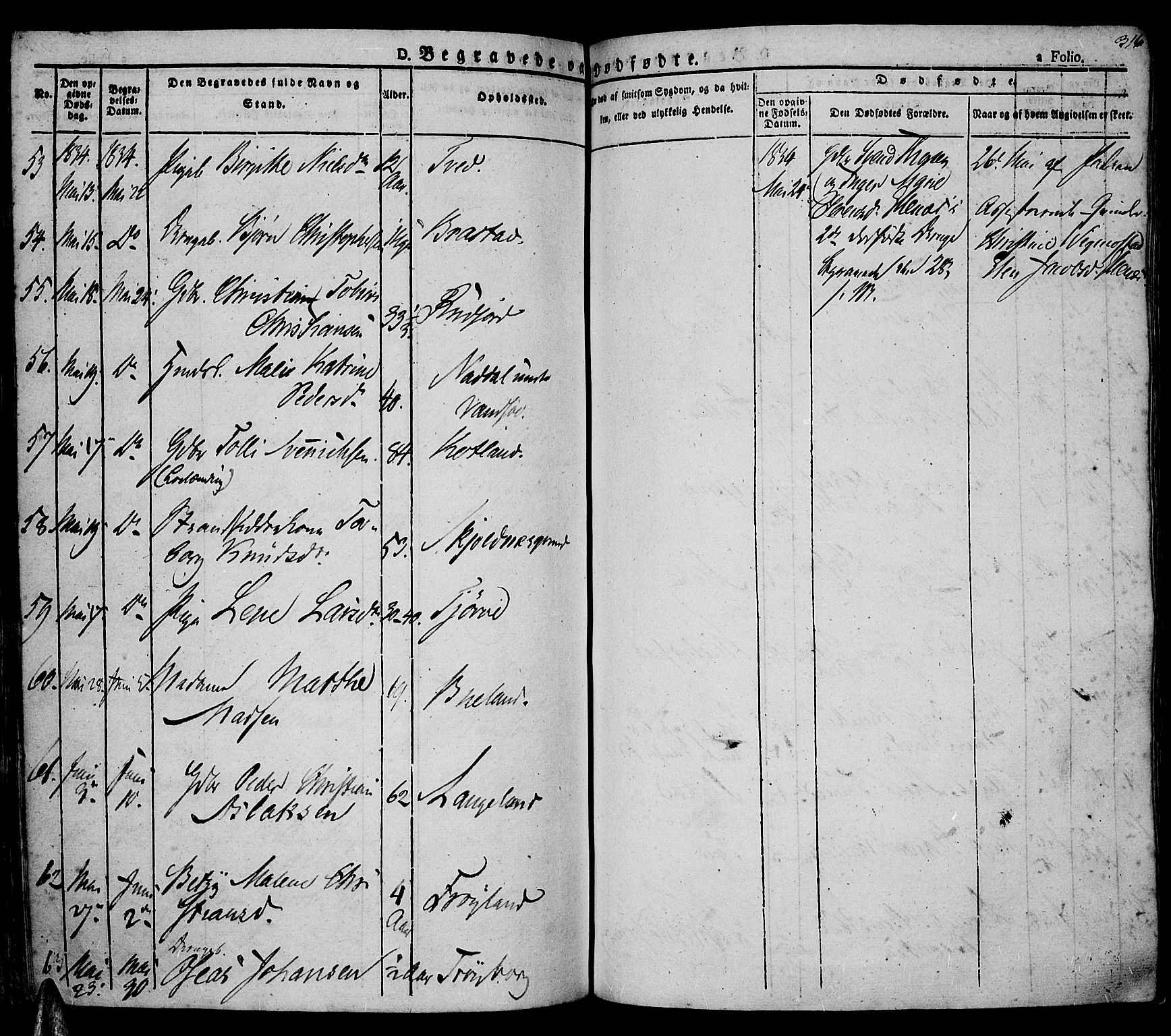 Lista sokneprestkontor, AV/SAK-1111-0027/F/Fa/L0008: Parish register (official) no. A 8, 1823-1835, p. 316