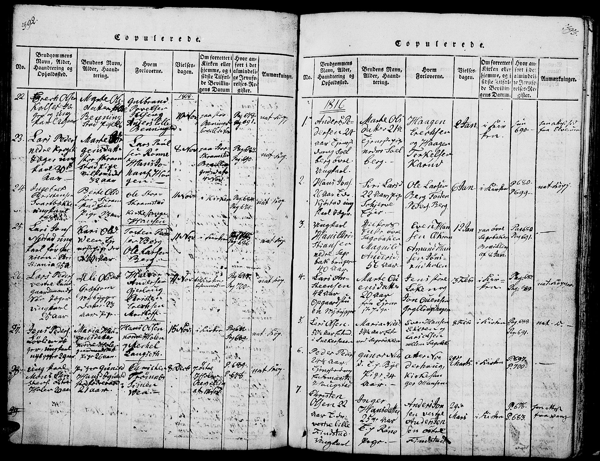 Løten prestekontor, AV/SAH-PREST-022/L/La/L0001: Parish register (copy) no. 1, 1812-1832, p. 392-393