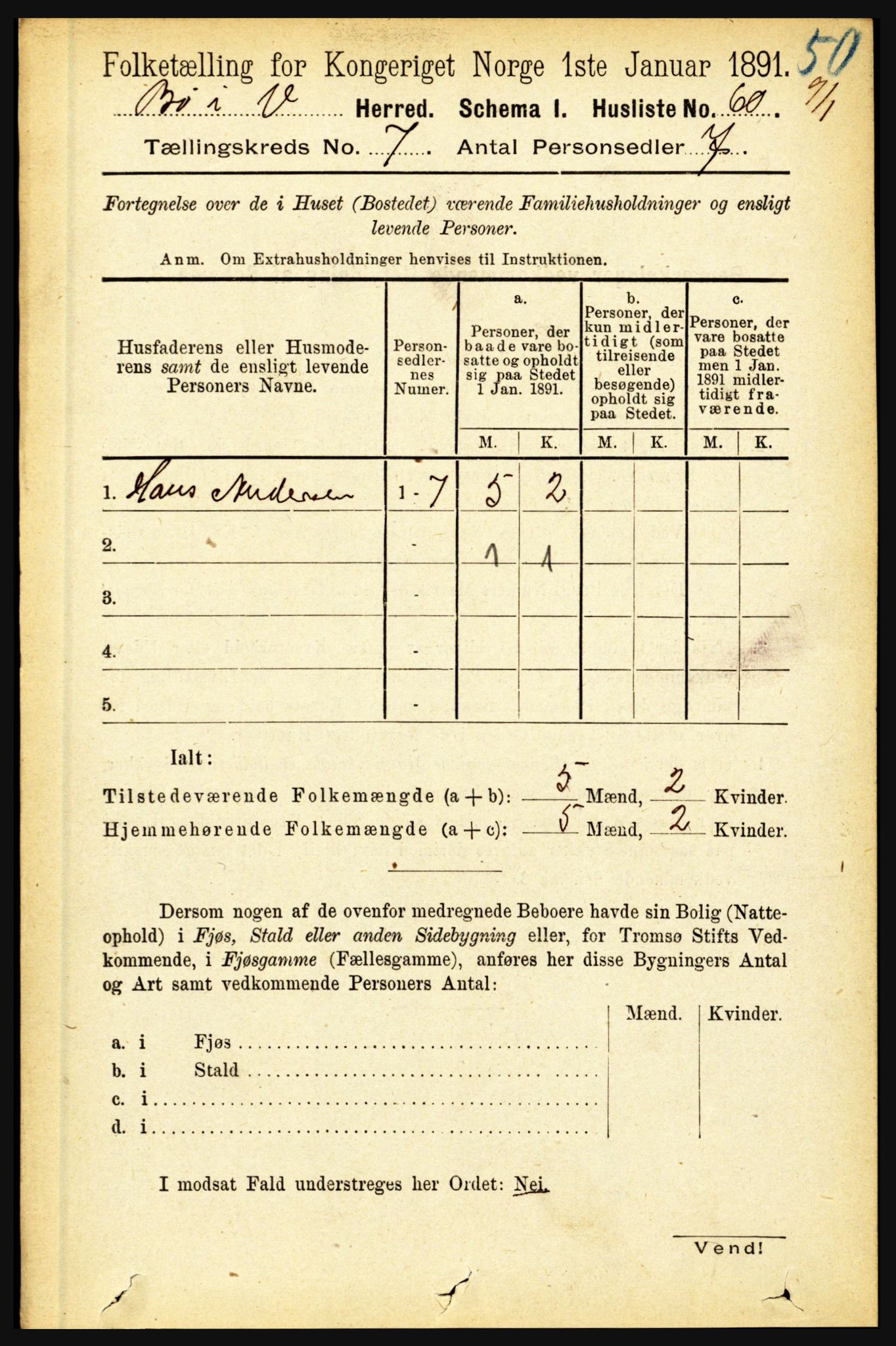 RA, 1891 census for 1867 Bø, 1891, p. 2482