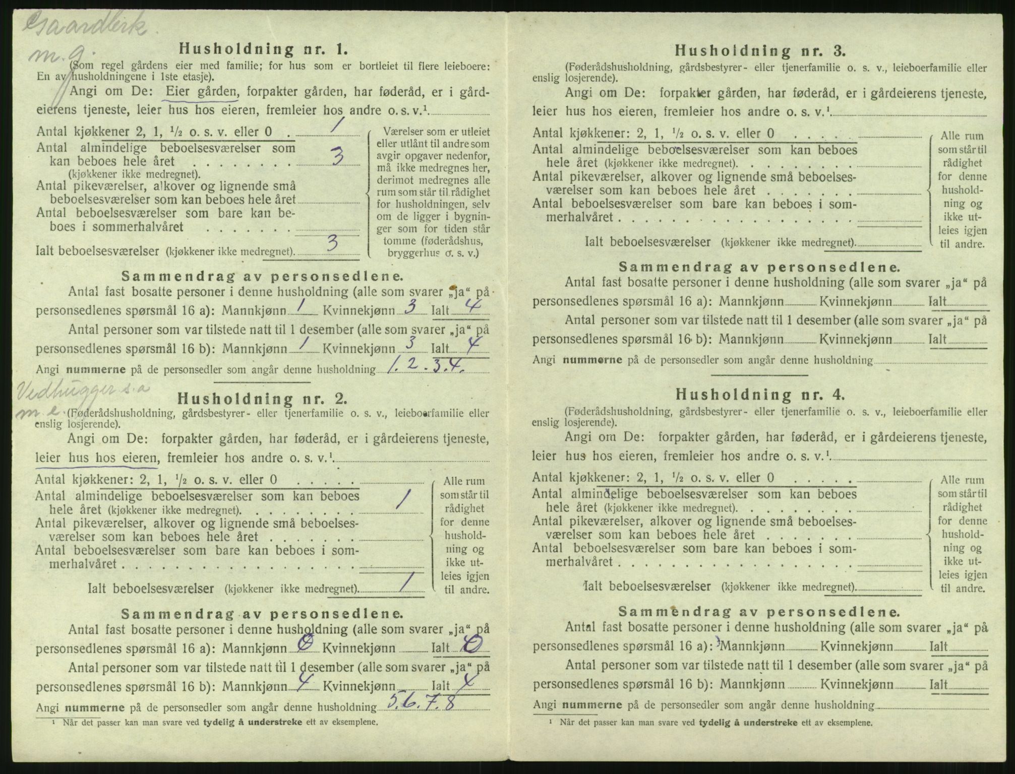 SAST, 1920 census for Sauda, 1920, p. 51