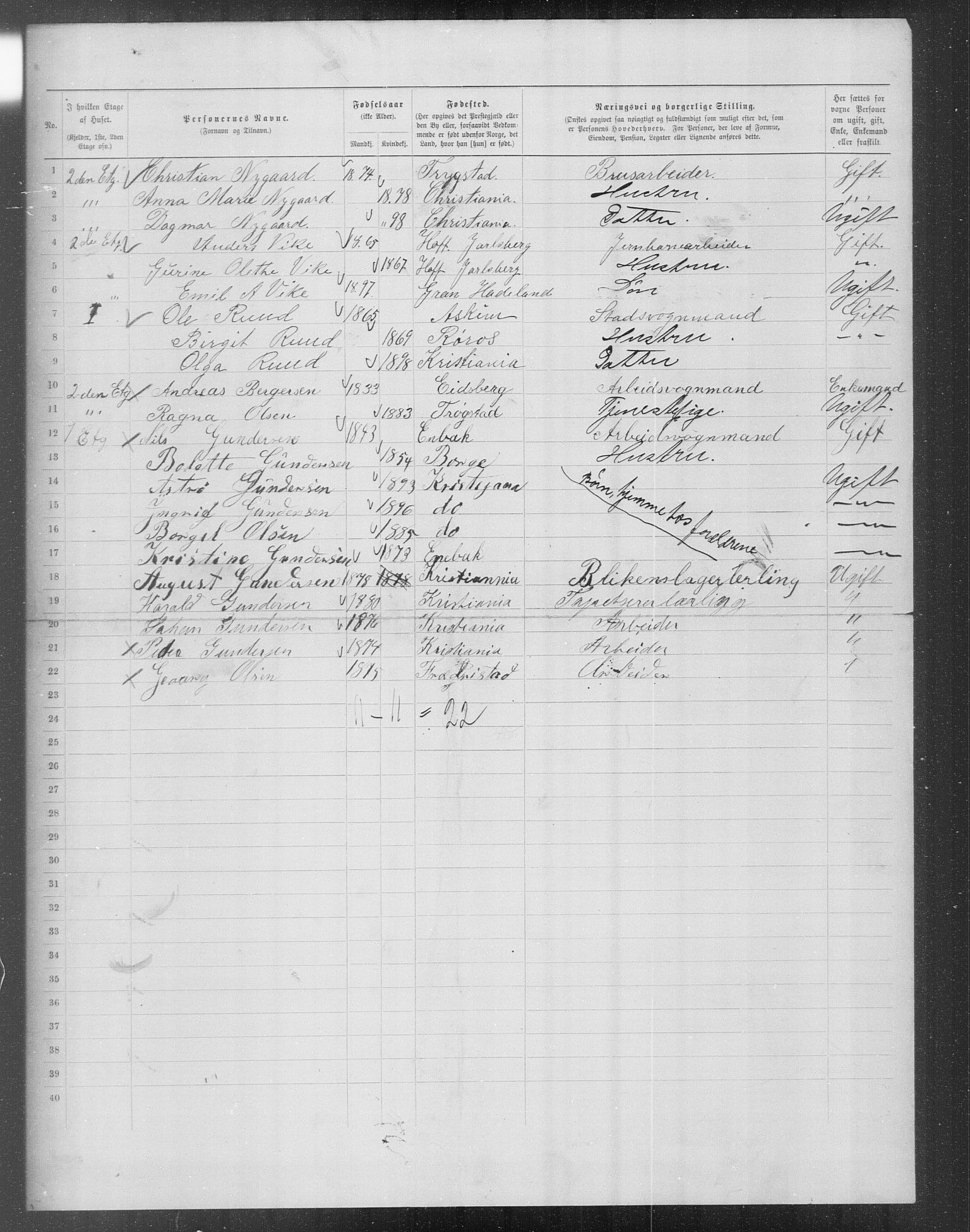 OBA, Municipal Census 1899 for Kristiania, 1899, p. 13255