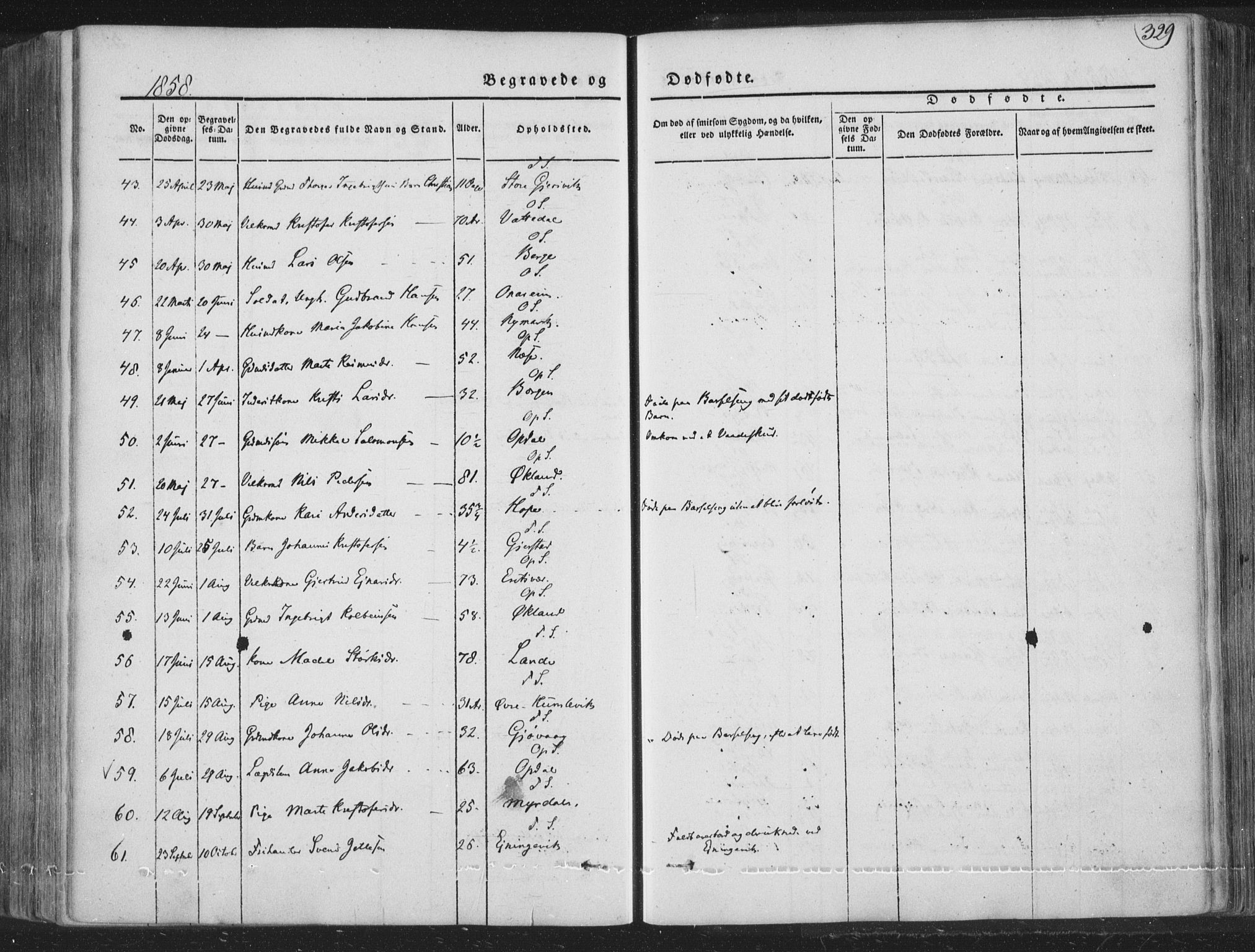 Tysnes sokneprestembete, AV/SAB-A-78601/H/Haa: Parish register (official) no. A 10, 1848-1859, p. 329