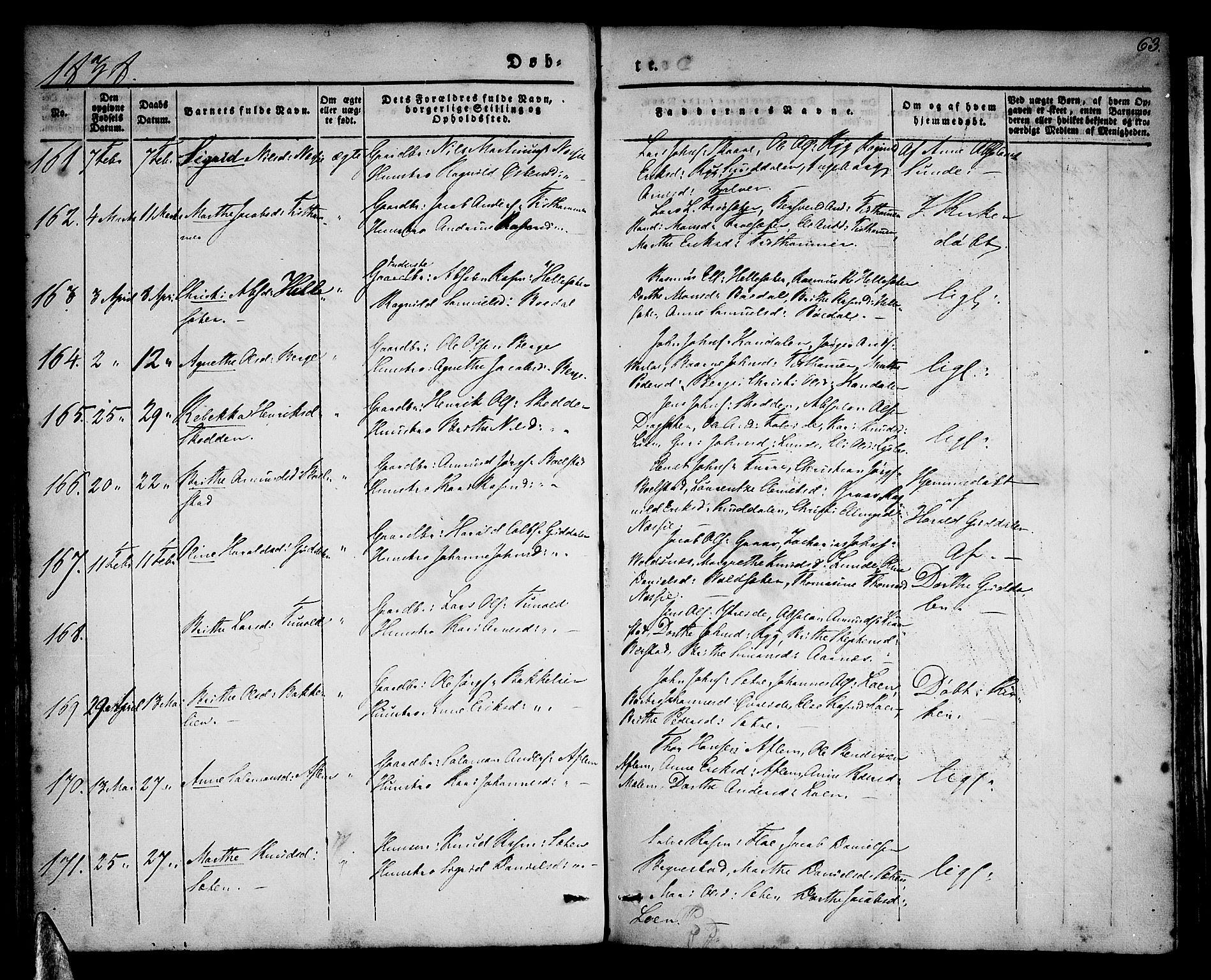 Stryn Sokneprestembete, AV/SAB-A-82501: Parish register (official) no. A 1, 1832-1845, p. 63