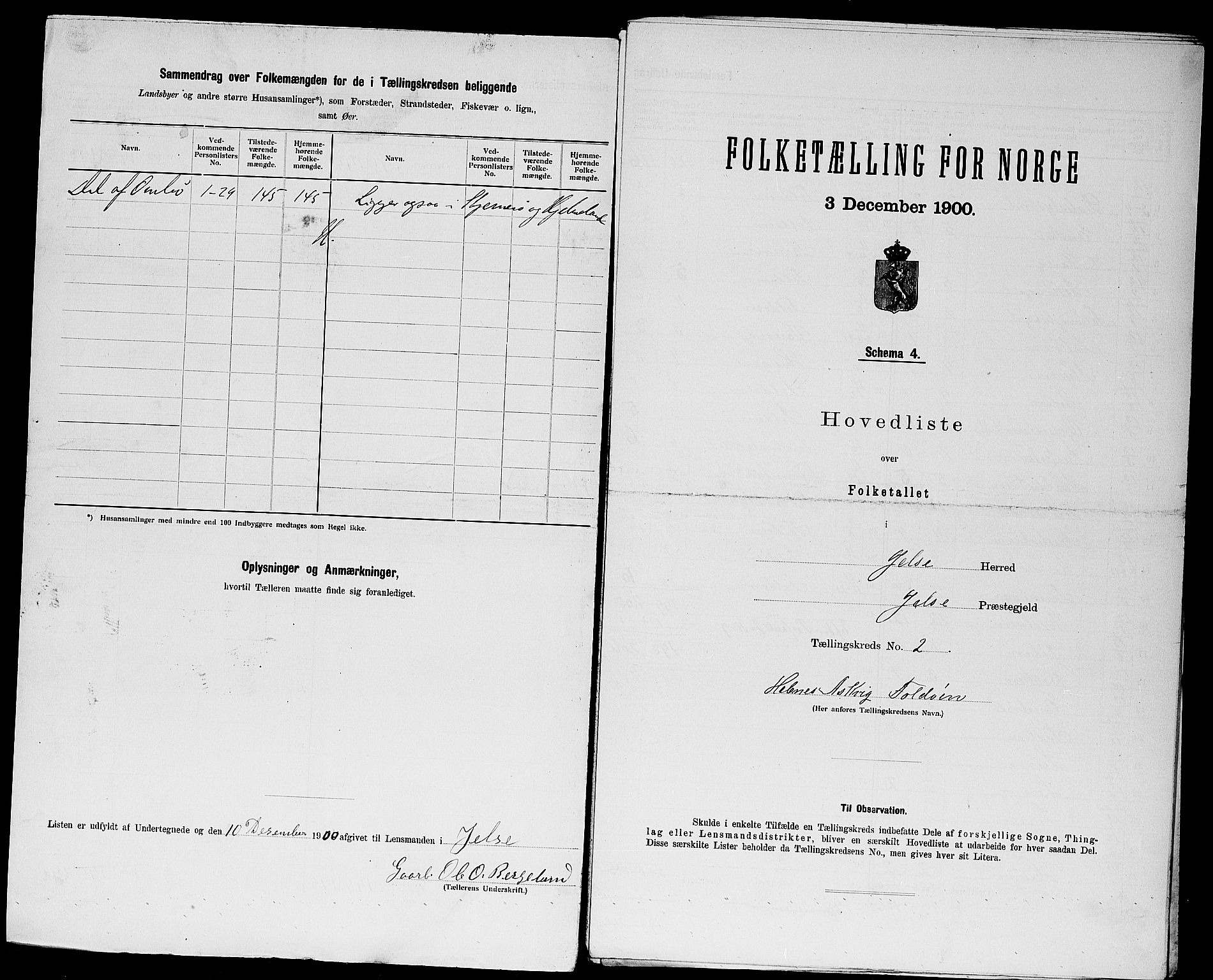 SAST, 1900 census for Jelsa, 1900, p. 20