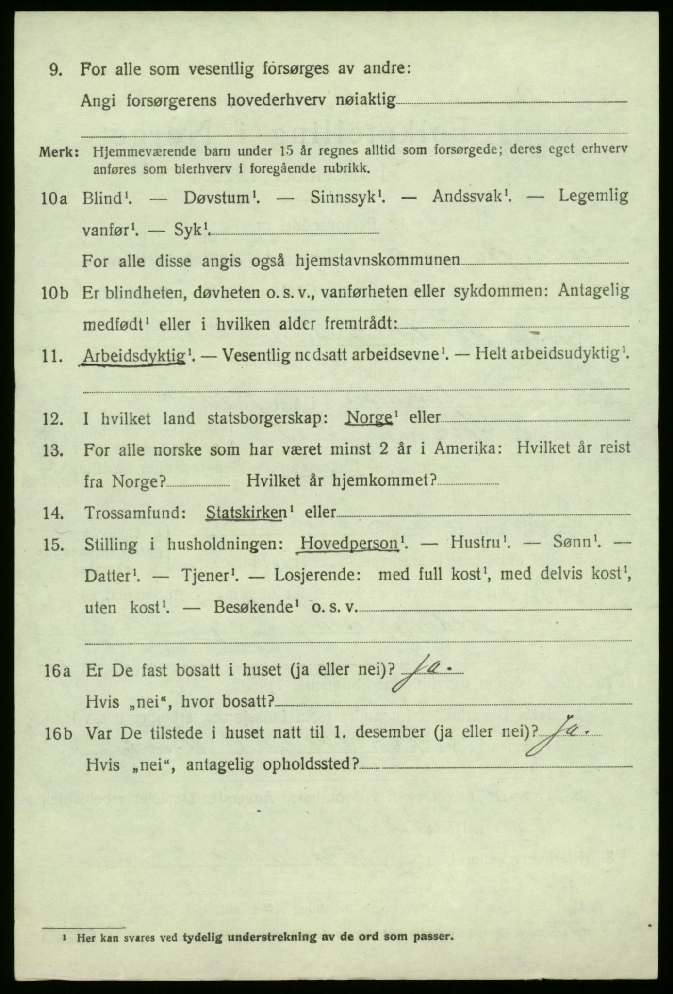 SAB, 1920 census for Leikanger, 1920, p. 3807