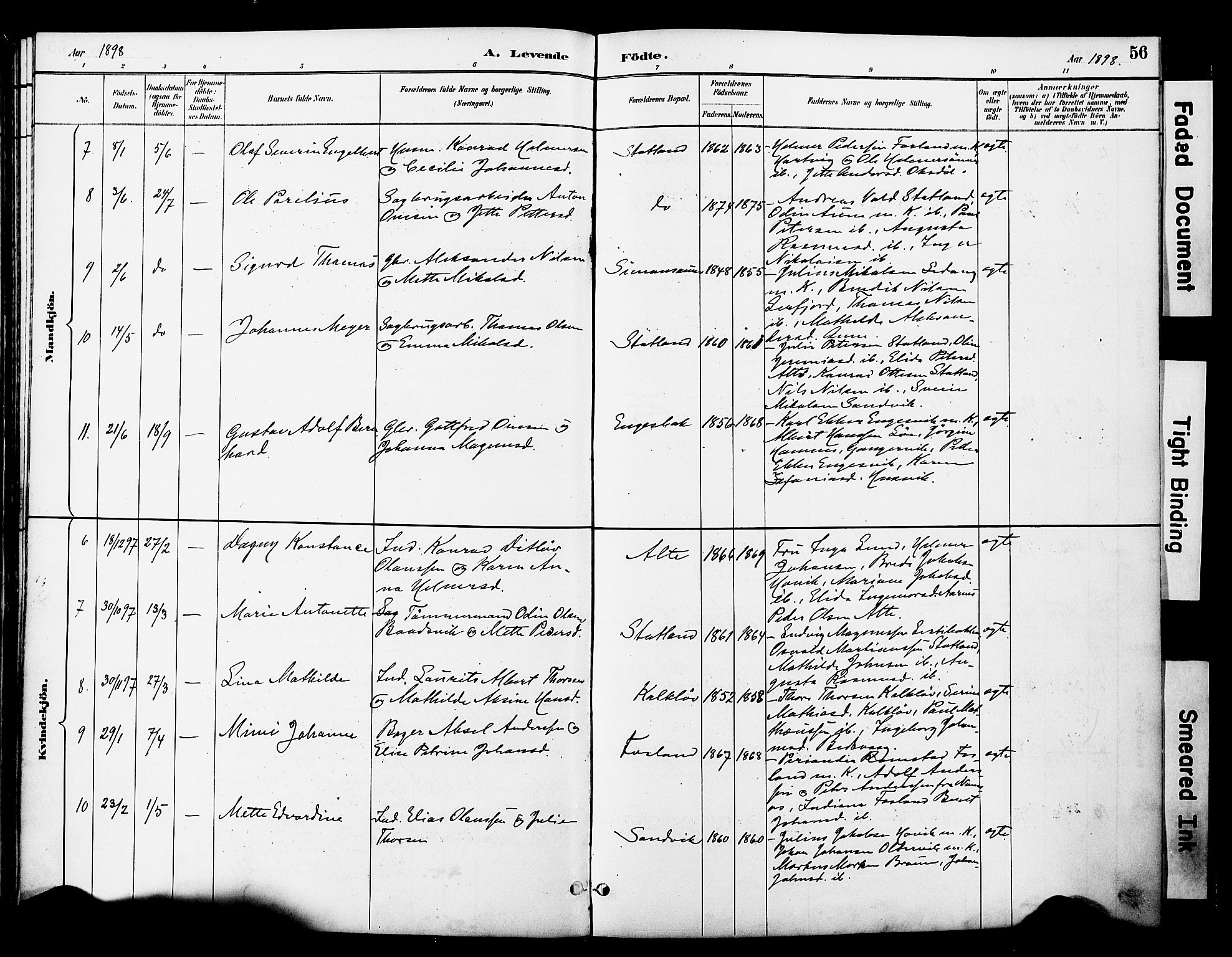Ministerialprotokoller, klokkerbøker og fødselsregistre - Nord-Trøndelag, SAT/A-1458/774/L0628: Parish register (official) no. 774A02, 1887-1903, p. 56
