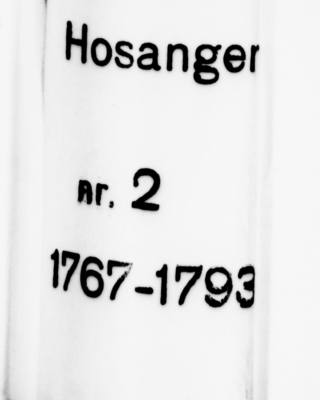 Hosanger sokneprestembete, AV/SAB-A-75801/H/Haa: Parish register (official) no. A 2 /1, 1766-1793