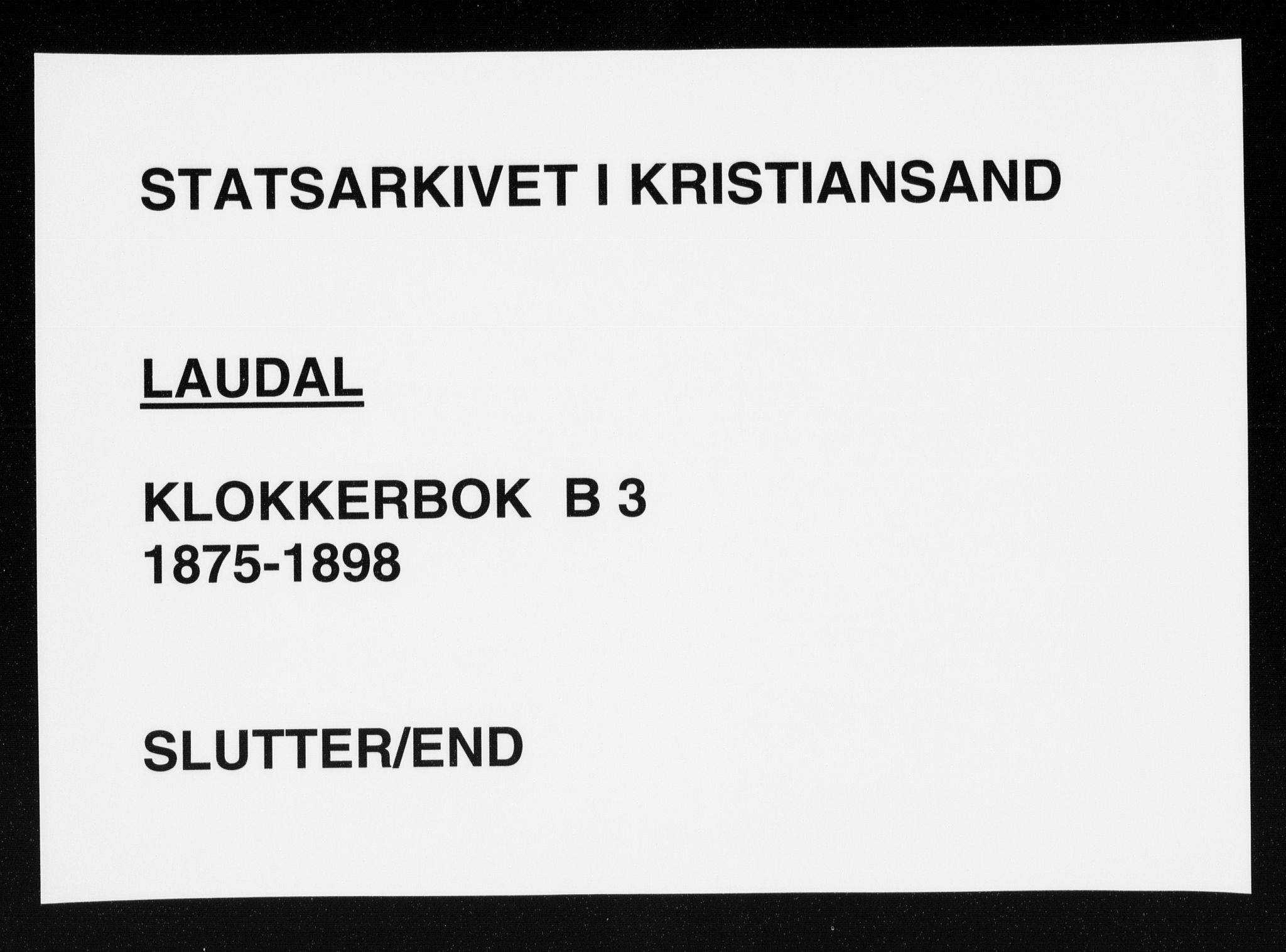 Holum sokneprestkontor, AV/SAK-1111-0022/F/Fb/Fbb/L0003: Parish register (copy) no. B 3, 1875-1898