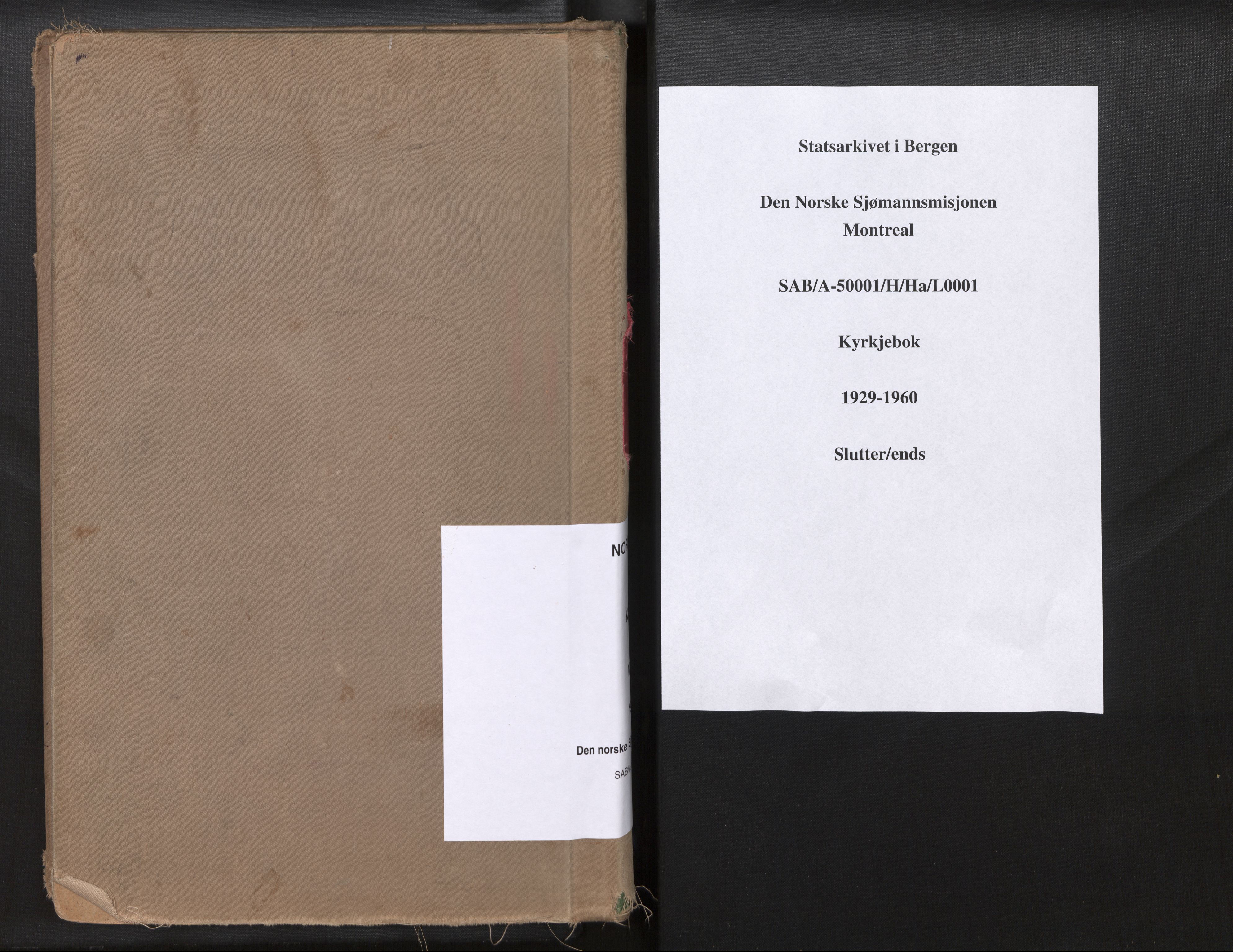 Den norske sjømannsmisjon i utlandet/Montreal-Halifax, AV/SAB-SAB/PA-0116/H/Ha/L0001: Parish register (official) no. A 1, 1929-1960