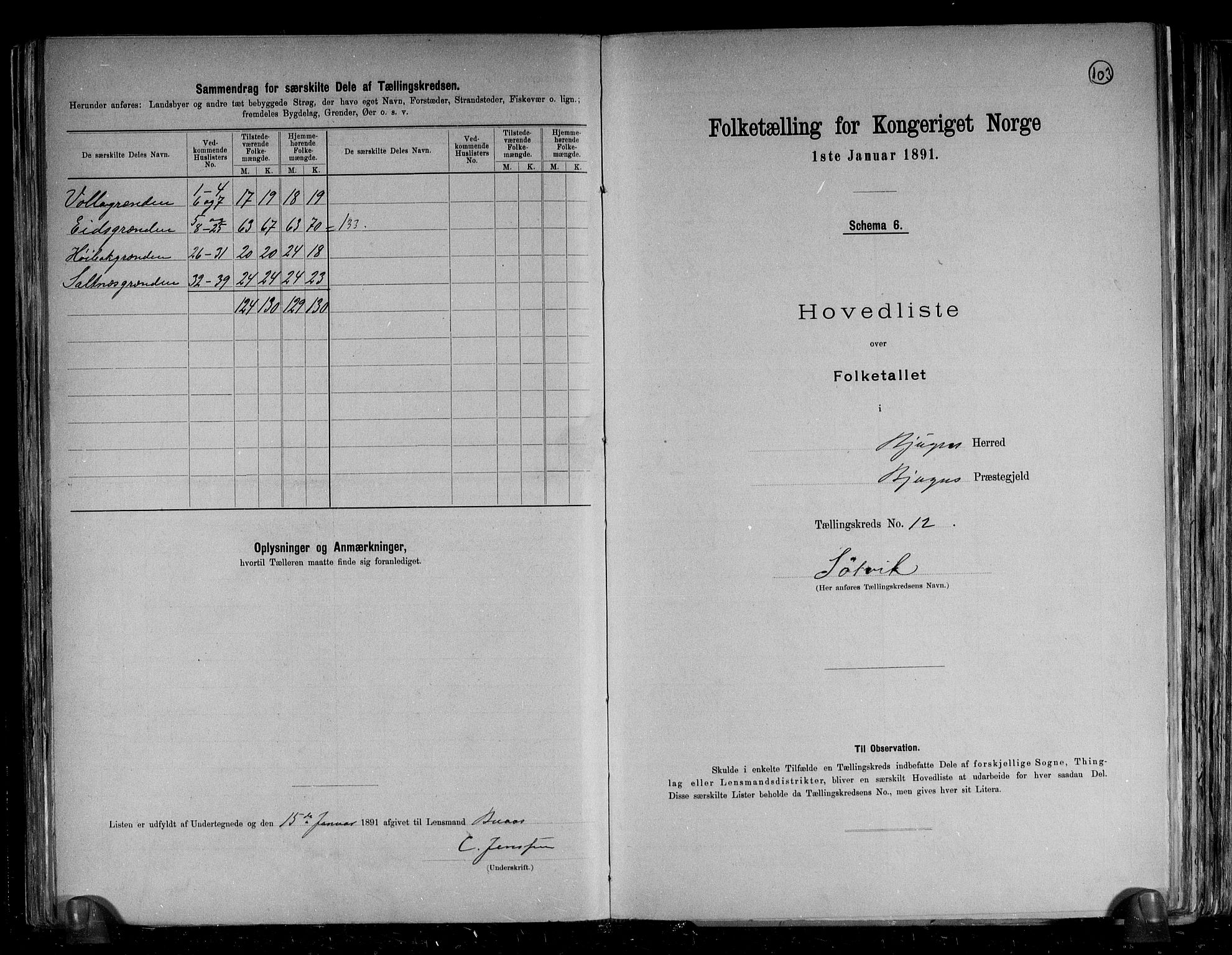 RA, 1891 census for 1627 Bjugn, 1891, p. 30