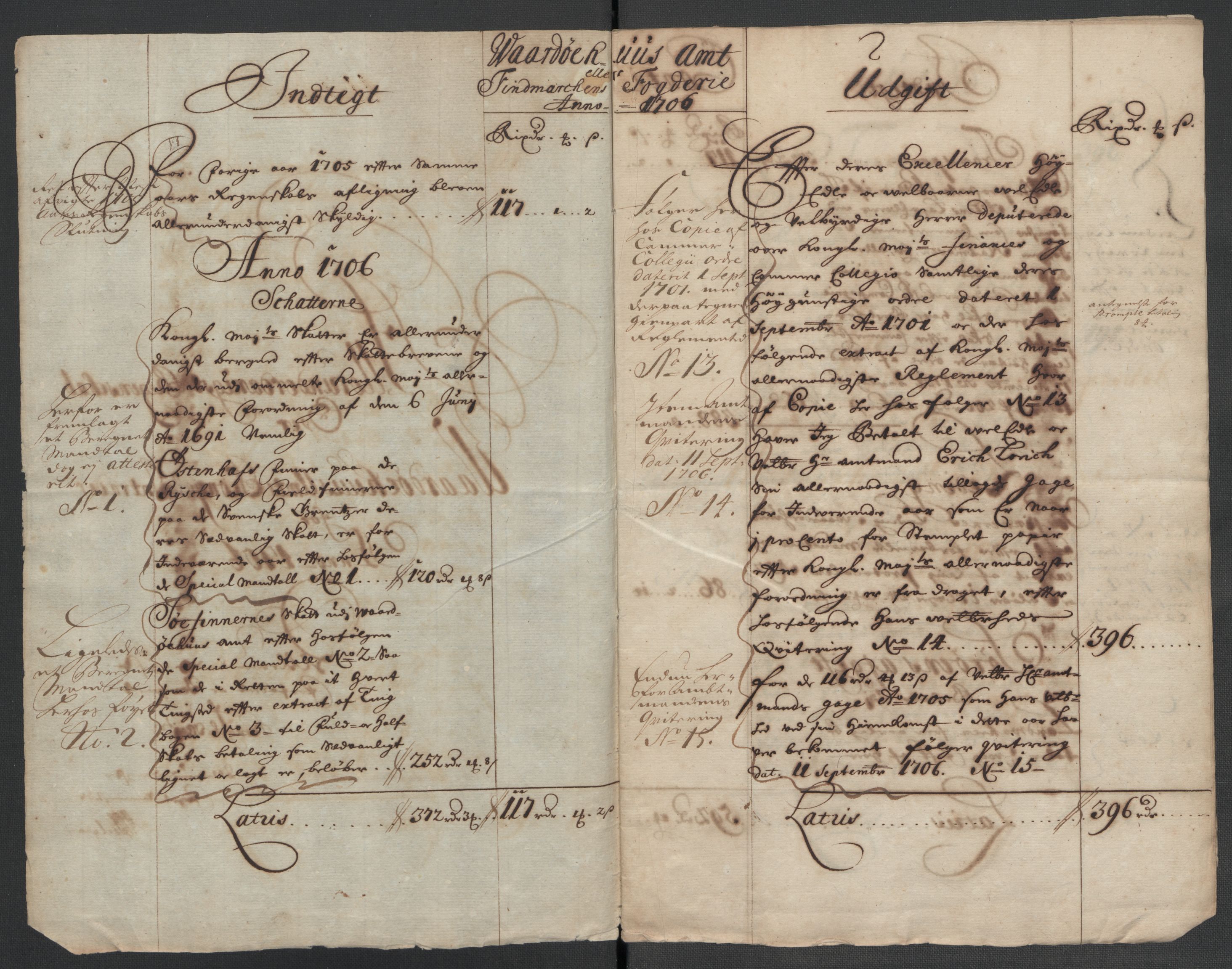 Rentekammeret inntil 1814, Reviderte regnskaper, Fogderegnskap, RA/EA-4092/R69/L4853: Fogderegnskap Finnmark/Vardøhus, 1705-1706, p. 141
