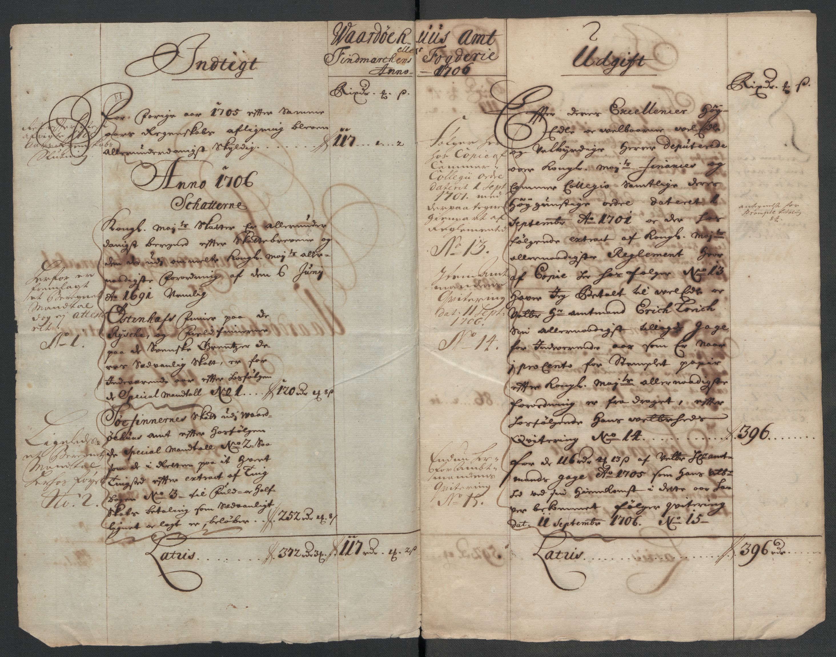 Rentekammeret inntil 1814, Reviderte regnskaper, Fogderegnskap, AV/RA-EA-4092/R69/L4853: Fogderegnskap Finnmark/Vardøhus, 1705-1706, p. 141