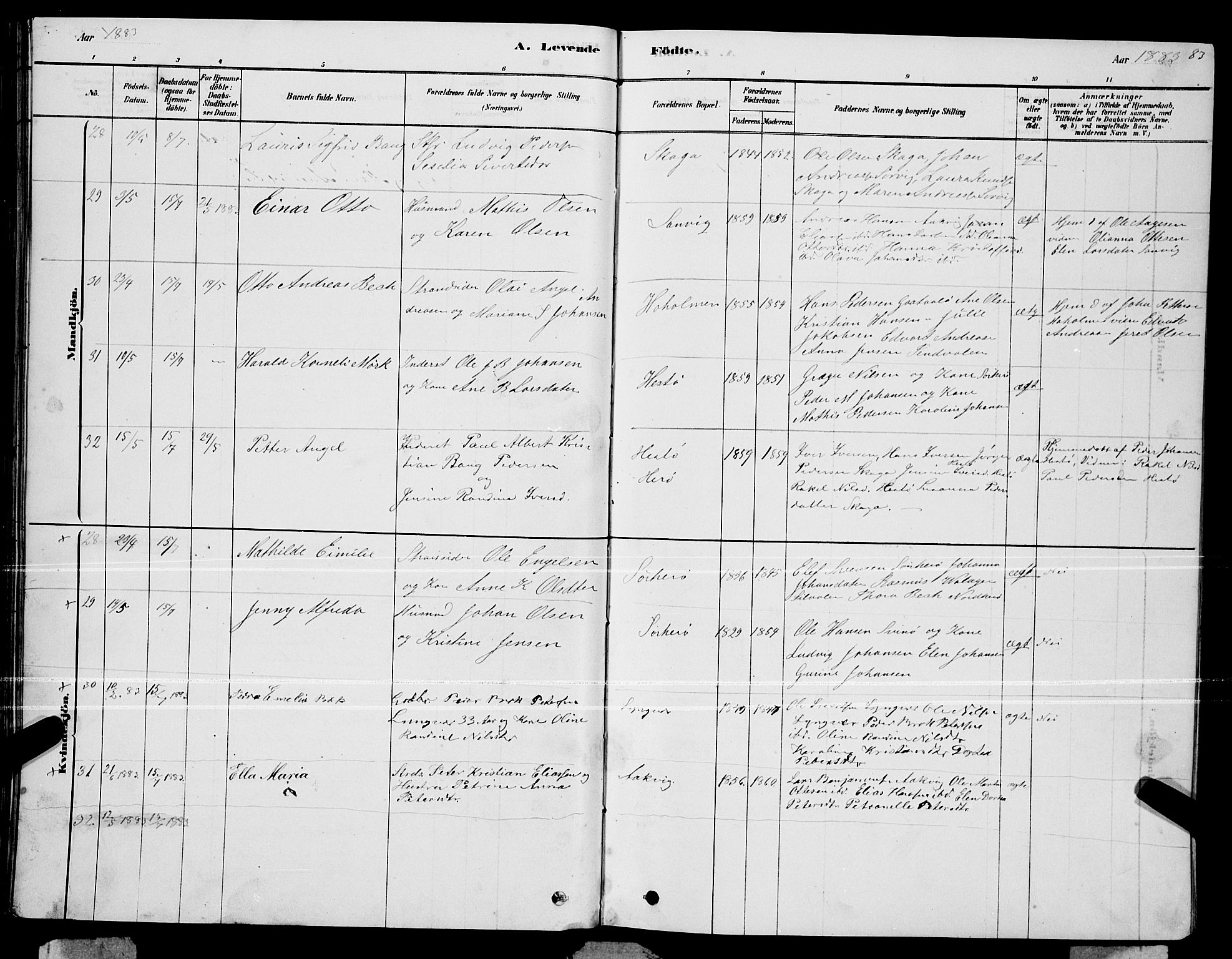 Ministerialprotokoller, klokkerbøker og fødselsregistre - Nordland, AV/SAT-A-1459/834/L0513: Parish register (copy) no. 834C04, 1877-1892, p. 83