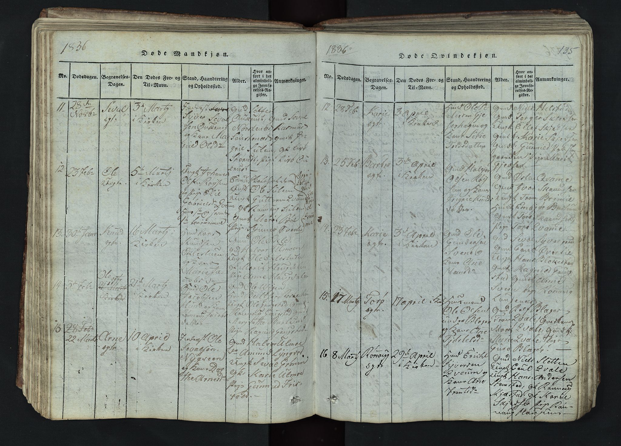 Lom prestekontor, SAH/PREST-070/L/L0002: Parish register (copy) no. 2, 1815-1844, p. 135