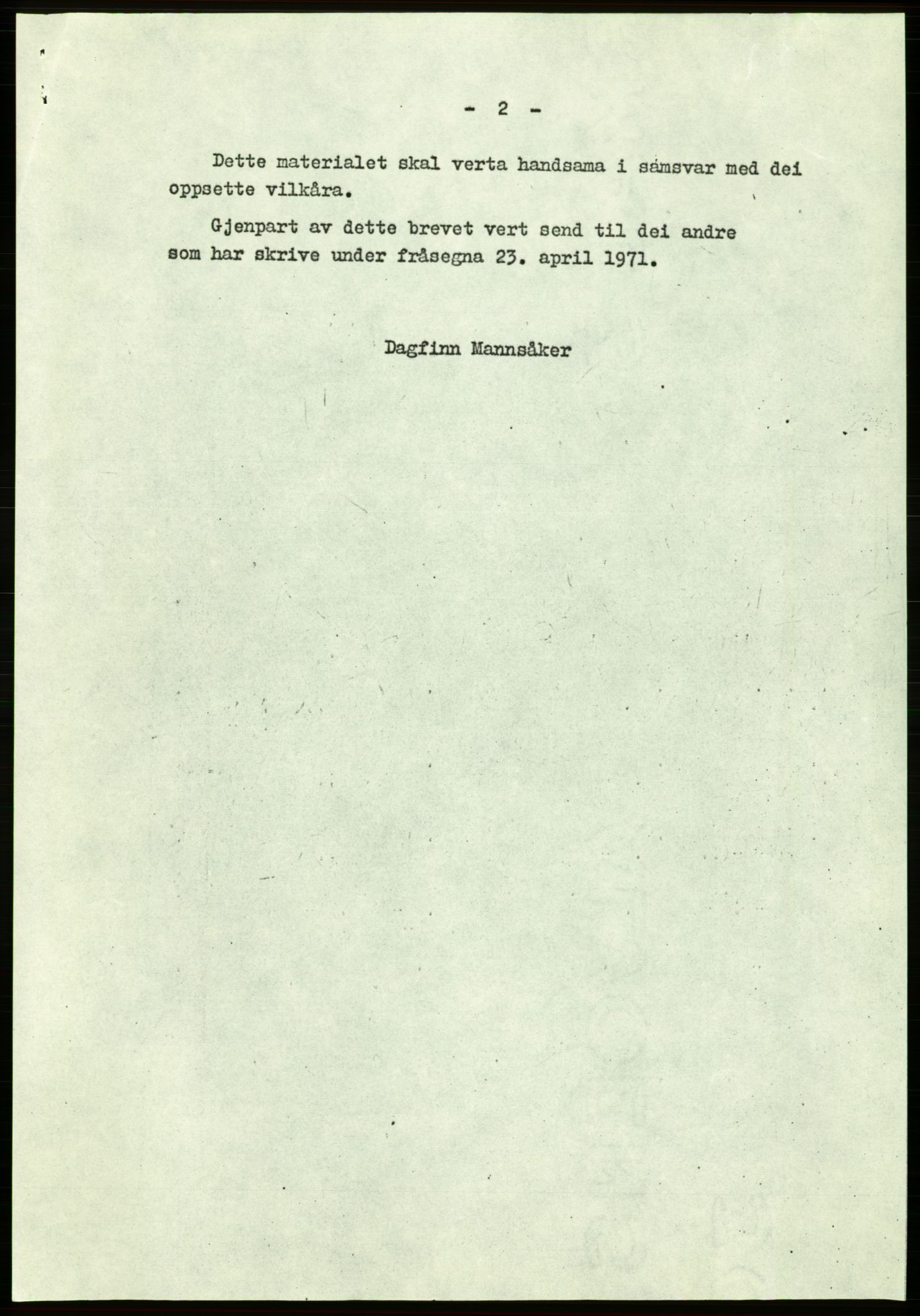 Forhandlingsmøtene mars 1971 mellom Høyre, Kristelig Folkeparti, Senterpartiet og Venstre om dannelse av regjering, AV/RA-PA-0416/A/L0001: --, 1971, p. 6