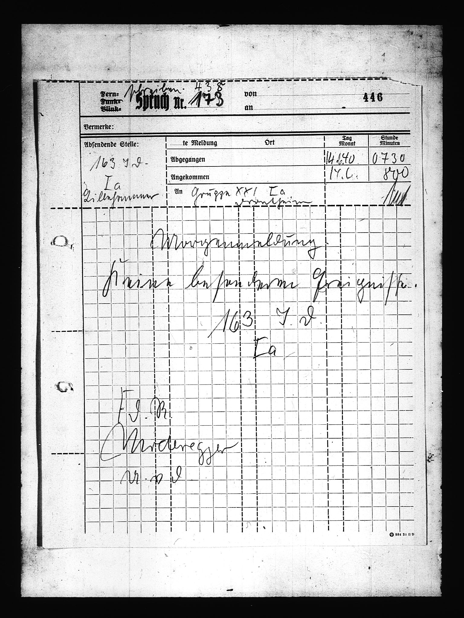 Documents Section, AV/RA-RAFA-2200/V/L0081: Amerikansk mikrofilm "Captured German Documents".
Box No. 720.  FKA jnr. 619/1954., 1940, p. 5
