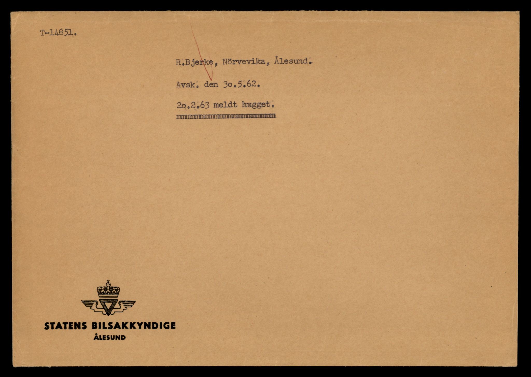 Møre og Romsdal vegkontor - Ålesund trafikkstasjon, AV/SAT-A-4099/F/Fe/L0048: Registreringskort for kjøretøy T 14721 - T 14863, 1927-1998, p. 2999