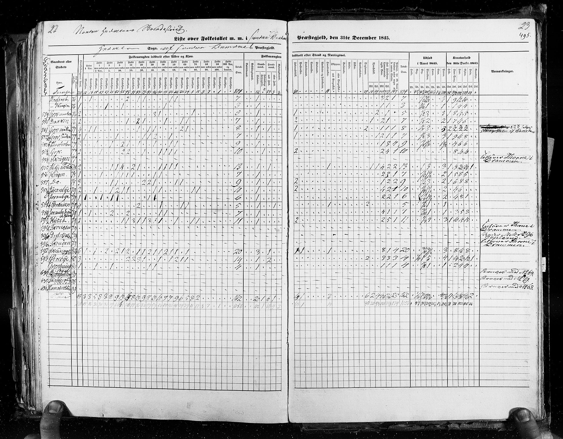 RA, Census 1845, vol. 3: Hedemarken amt og Kristians amt, 1845, p. 495