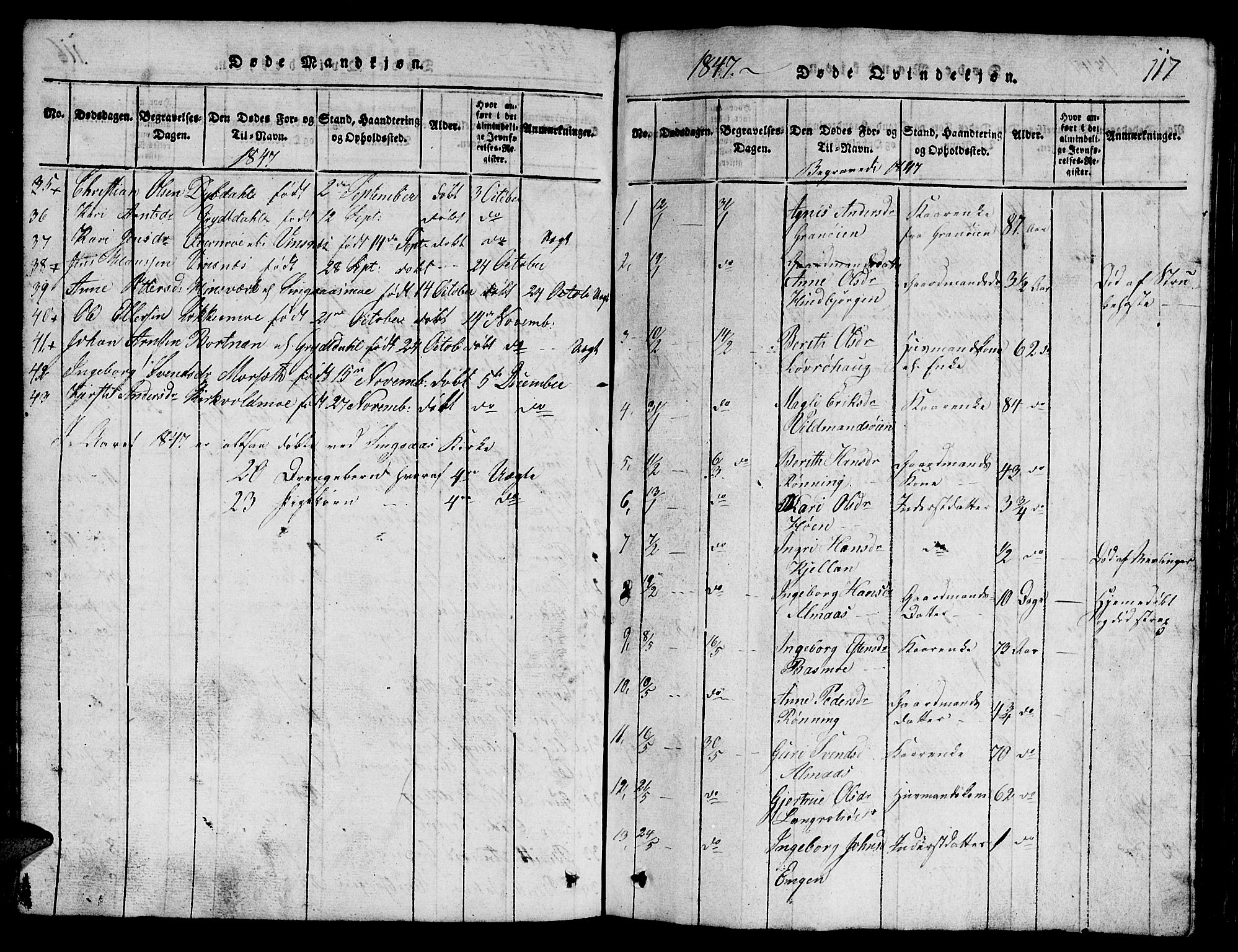 Ministerialprotokoller, klokkerbøker og fødselsregistre - Sør-Trøndelag, AV/SAT-A-1456/688/L1026: Parish register (copy) no. 688C01, 1817-1860, p. 117