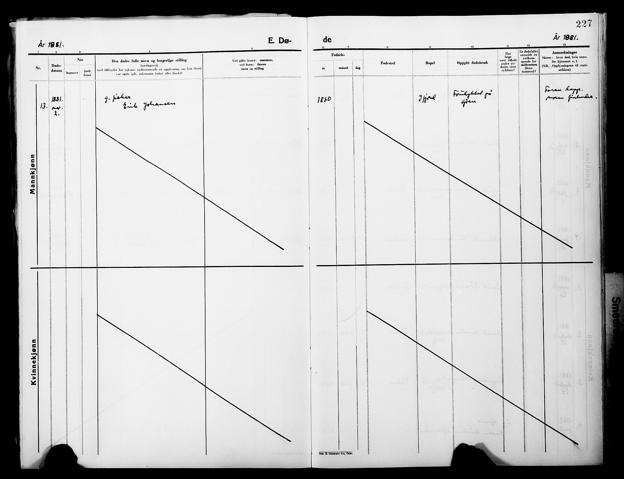 Lebesby sokneprestkontor, AV/SATØ-S-1353/H/Ha/L0004kirke: Parish register (official) no. 4, 1870-1902, p. 227