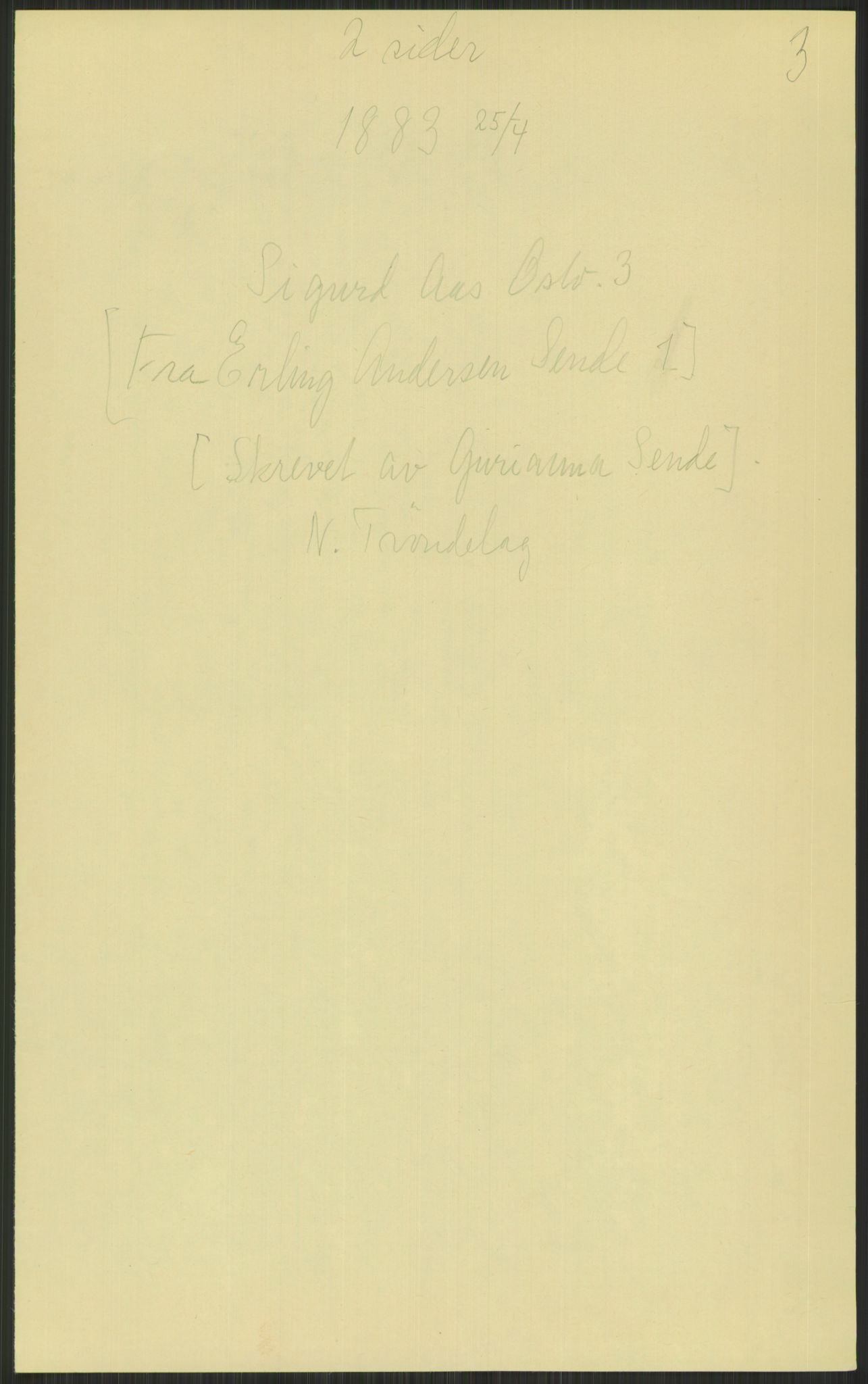 Samlinger til kildeutgivelse, Amerikabrevene, RA/EA-4057/F/L0034: Innlån fra Nord-Trøndelag, 1838-1914, p. 243