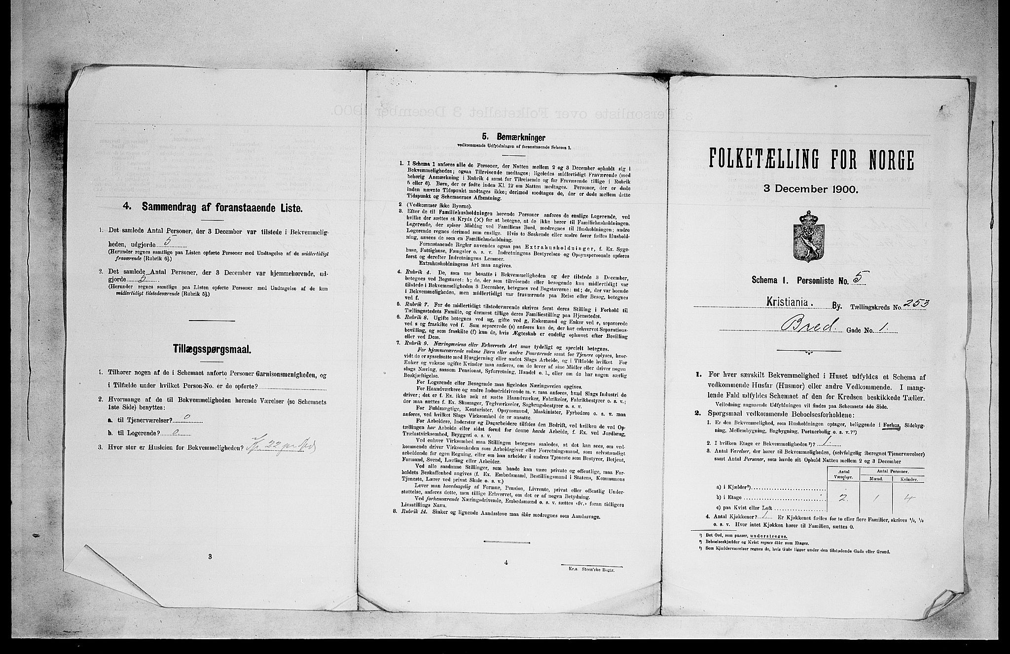 SAO, 1900 census for Kristiania, 1900, p. 7534