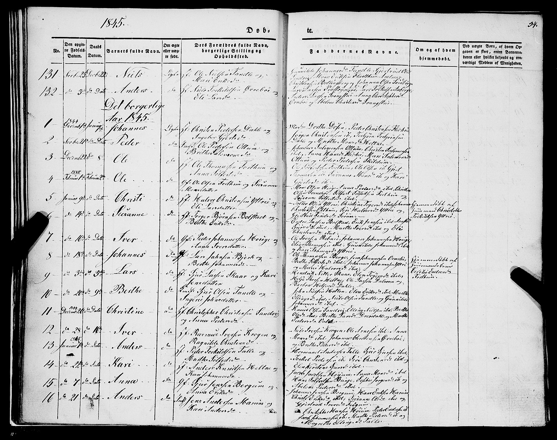 Luster sokneprestembete, SAB/A-81101/H/Haa/Haaa/L0006: Parish register (official) no. A 6, 1840-1848, p. 34