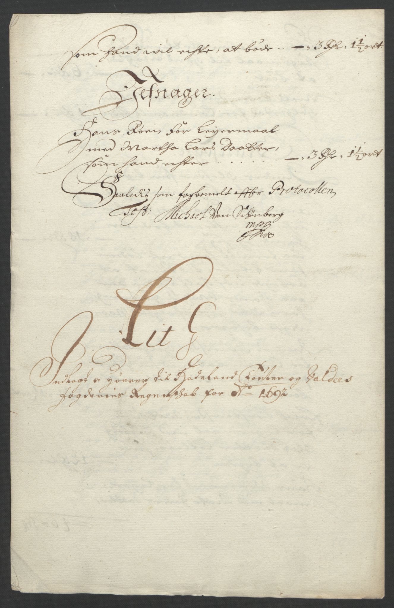 Rentekammeret inntil 1814, Reviderte regnskaper, Fogderegnskap, RA/EA-4092/R18/L1291: Fogderegnskap Hadeland, Toten og Valdres, 1692, p. 64