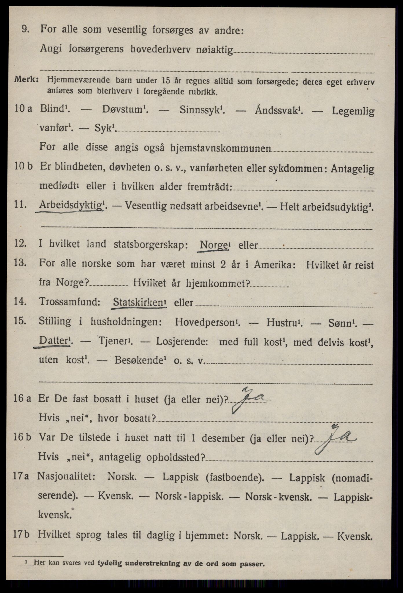 SAT, 1920 census for Hølonda, 1920, p. 602